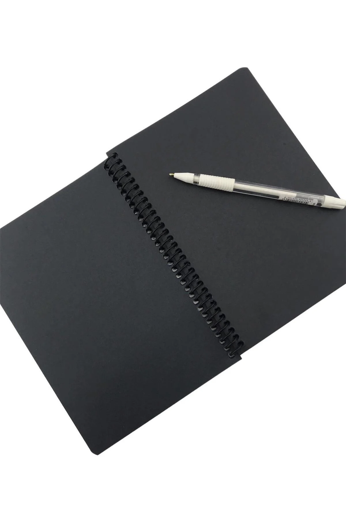 Kapak Desenli Siyah Defter Siyah Yapraklı Defter - Siyah Sayfalı 