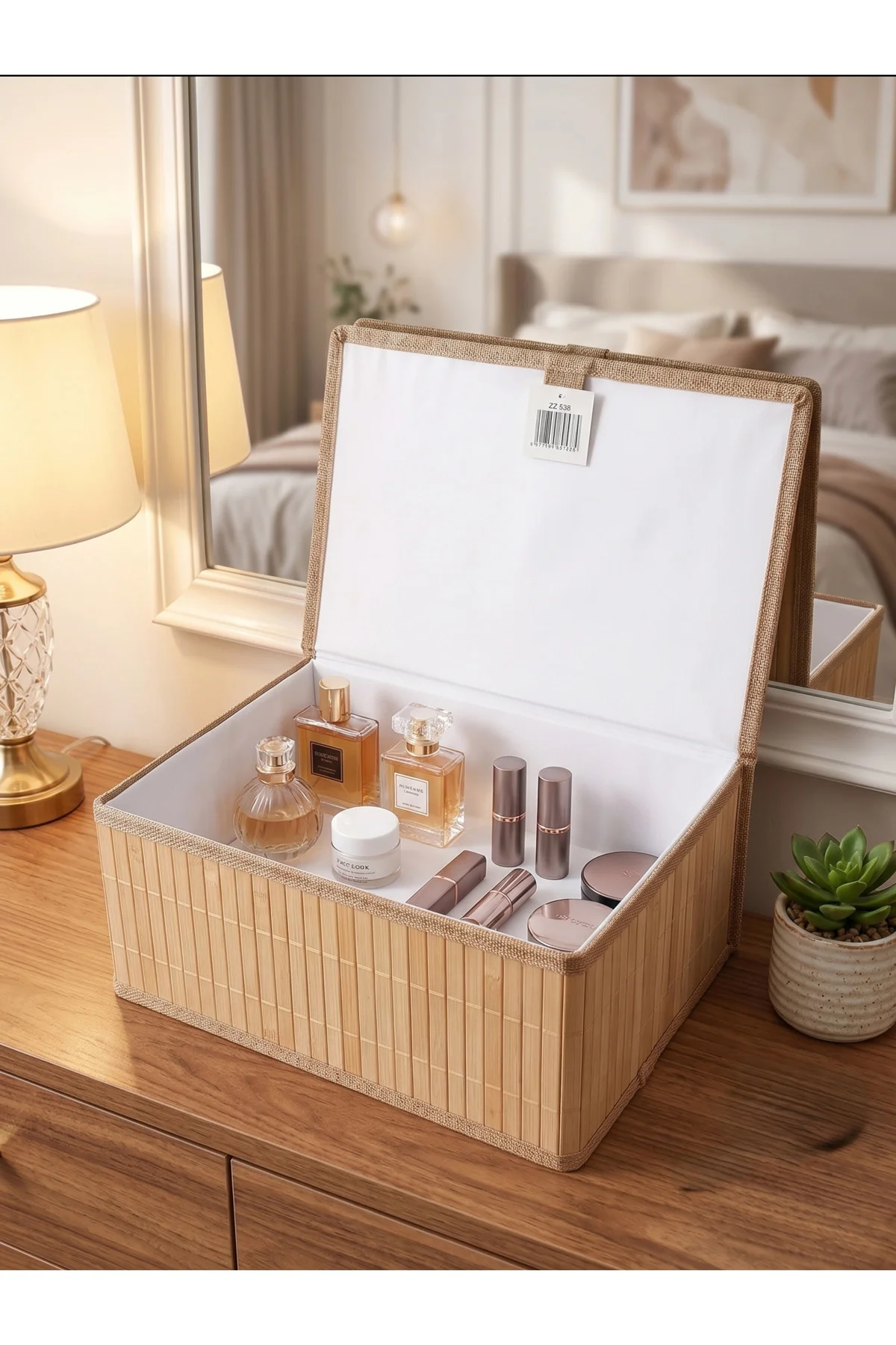 Kapaklı Dekoratif Organizer - Çok Amaçlı Kumaş Saklama Kutusu - 30x20x12 cm - Modern Düzenleyici Kapaklı Dekoratif Organizer - Çok Amaçlı Kumaş Saklama Kutusu - 30x20x12 cm - Modern Düzenleyici
