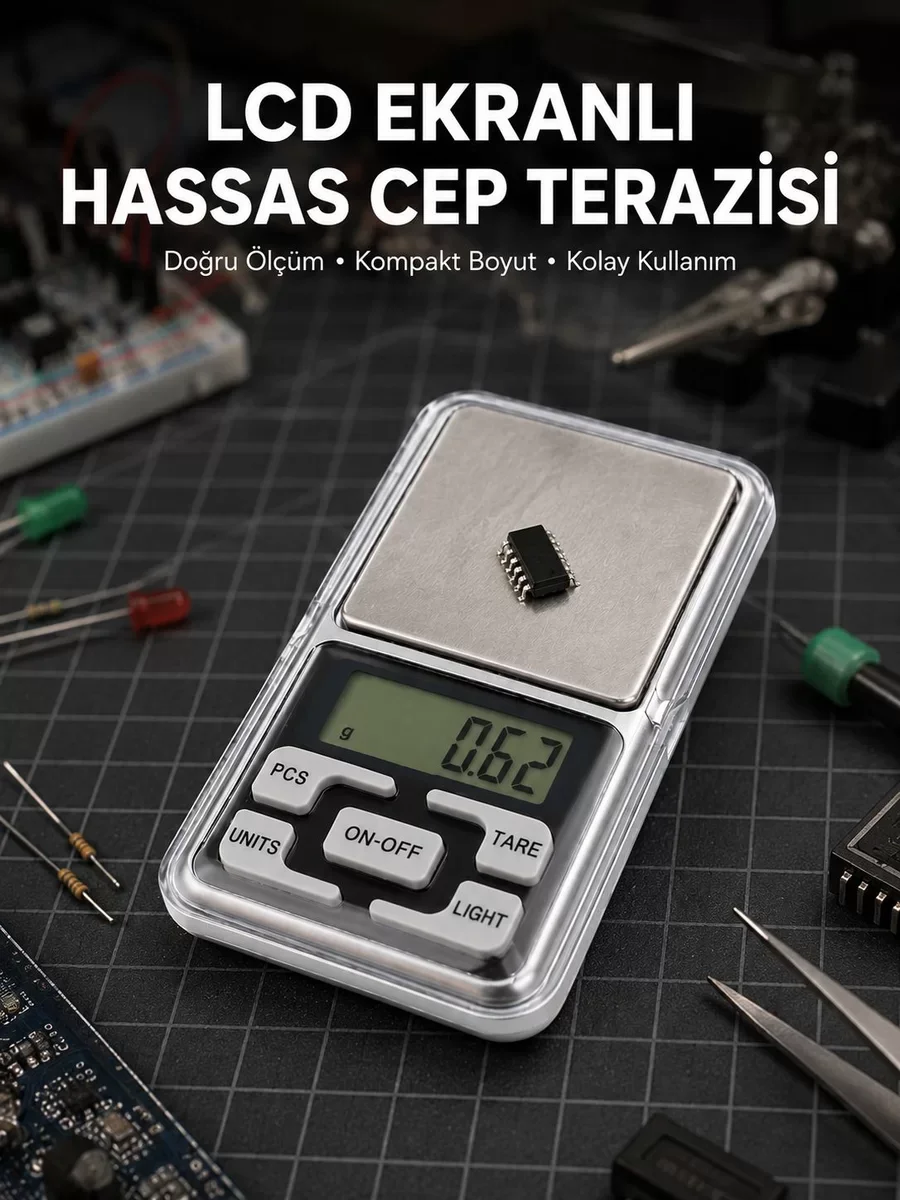 Kapaklı Dijital Cep Terazisi Hassasiyet 300 Gr Yeni Nesil