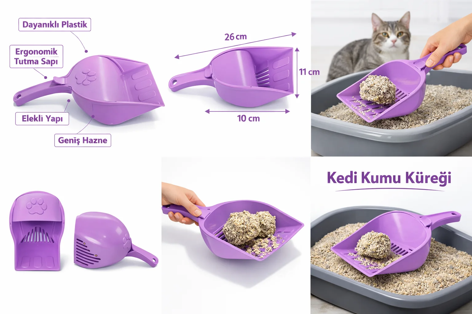 Kapaklı Kedi Kumu Küreği Elekli – Ergonomik Saplı Dalı Plastik Kum Temizleme Küreği 26 cm Kapaklı Kedi Kumu Küreği Elekli – Ergonomik Saplı Dalı Plastik Kum Temizleme Küreği 26 cm