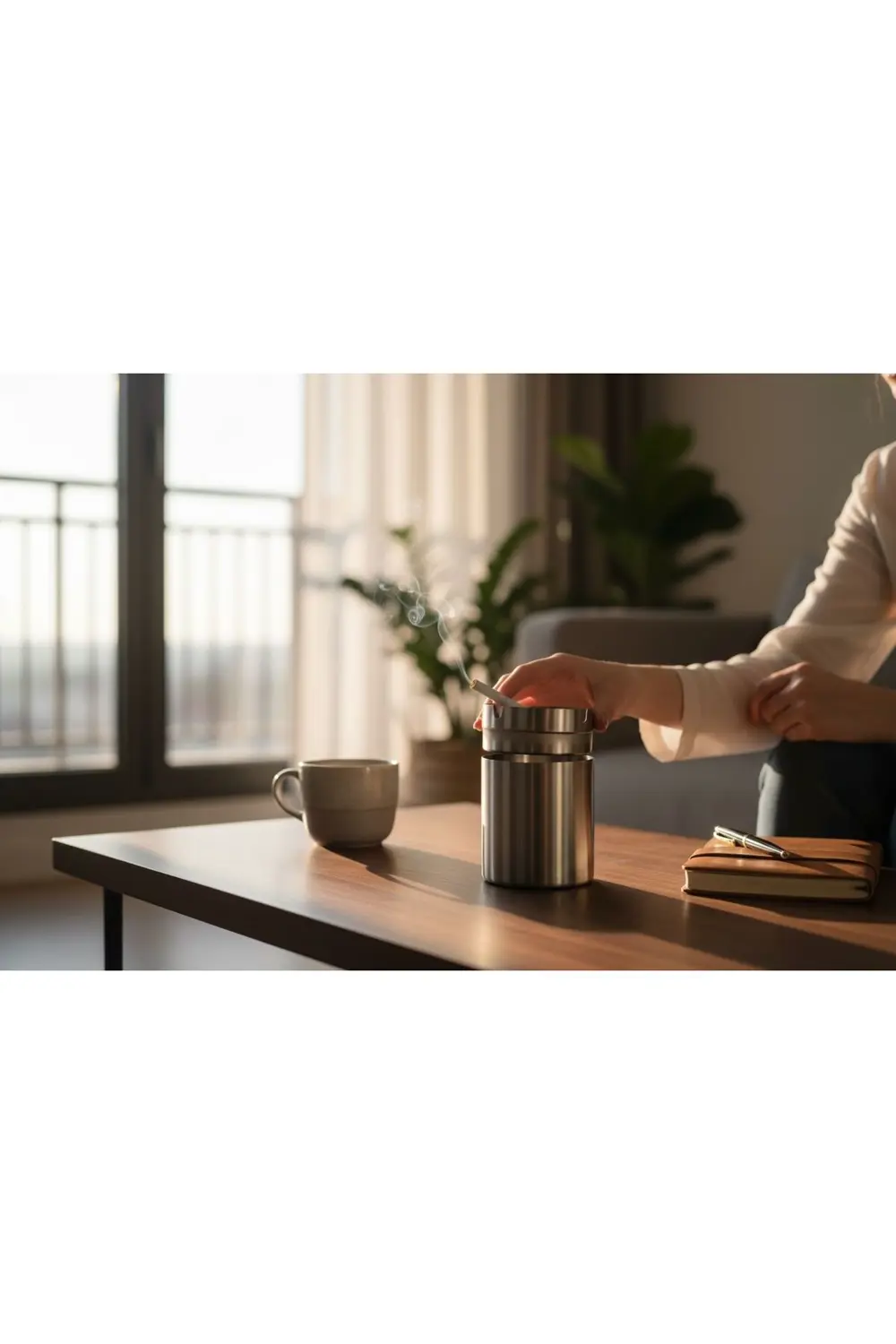 Kapaklı Kokusuz Küllük 11 - CM Paslanmaz Çelik