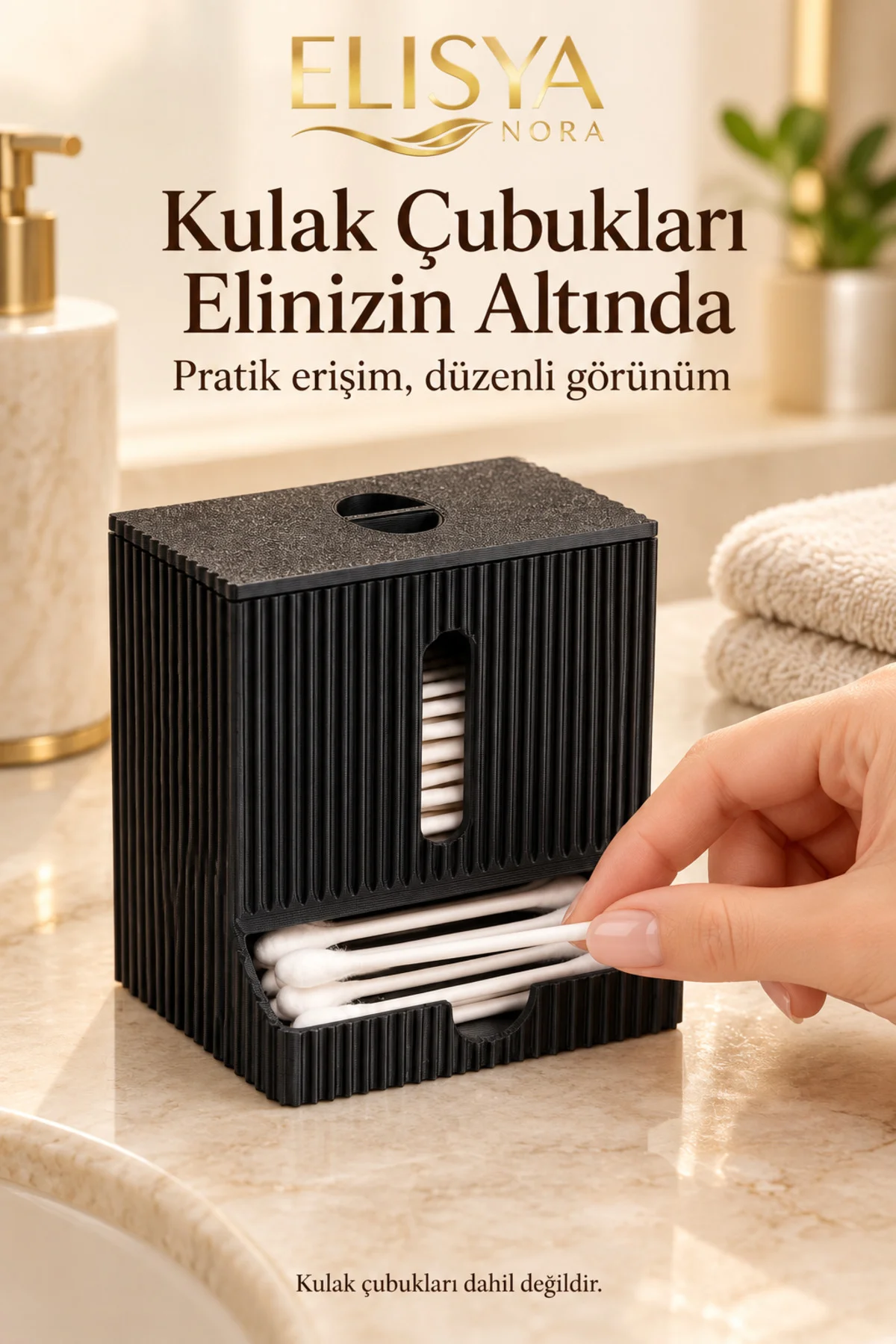 Kapaklı Kulak Çubuğu Kutusu Banyo Organizeri Düzenleyici Kapaklı Kulak Çubuğu Kutusu Banyo Organizeri Düzenleyici - Görsel 2