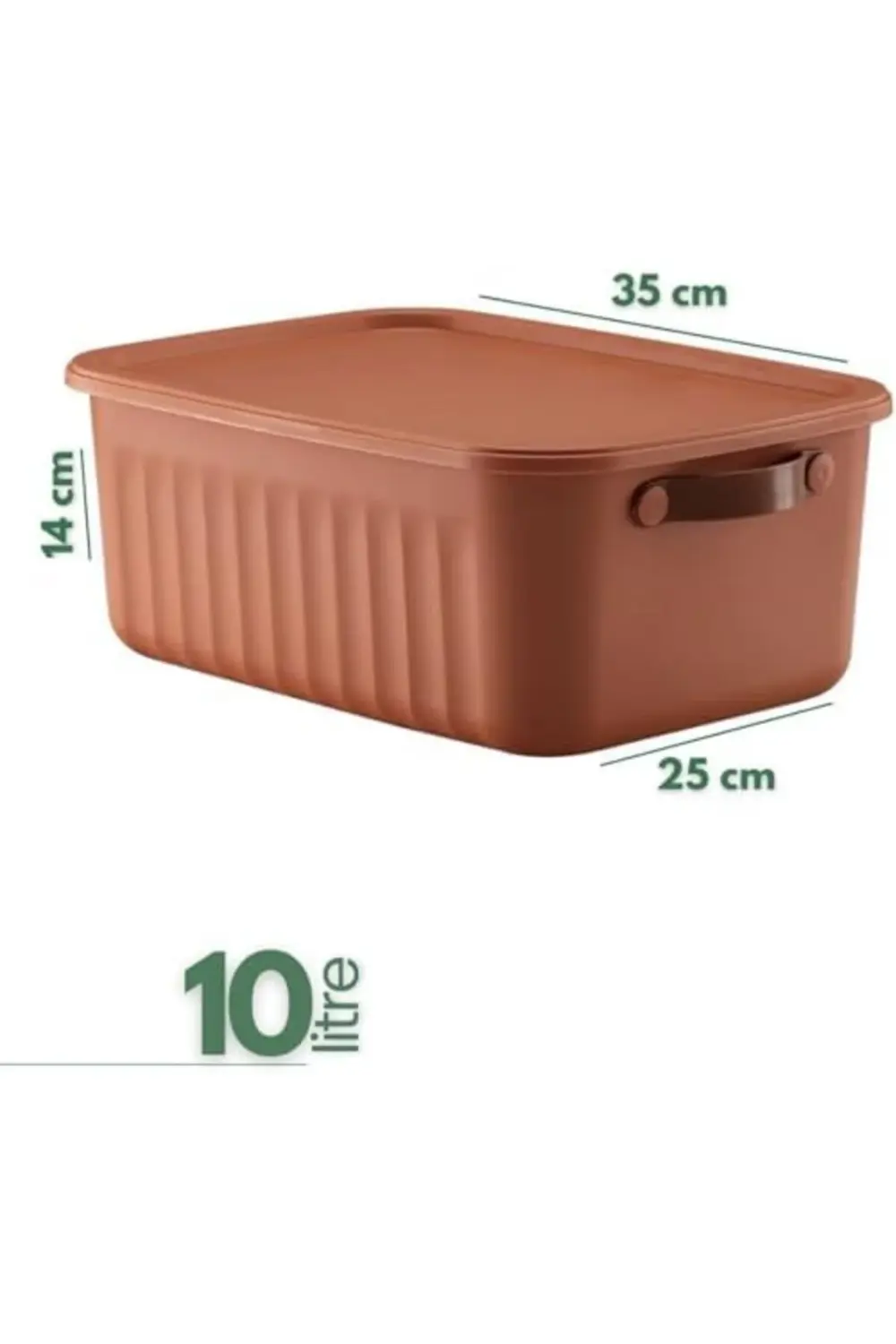 Kapaklı Saklama Kutusu Seti 10 Litre– Turuncu-Taşınabilir Kulplu,