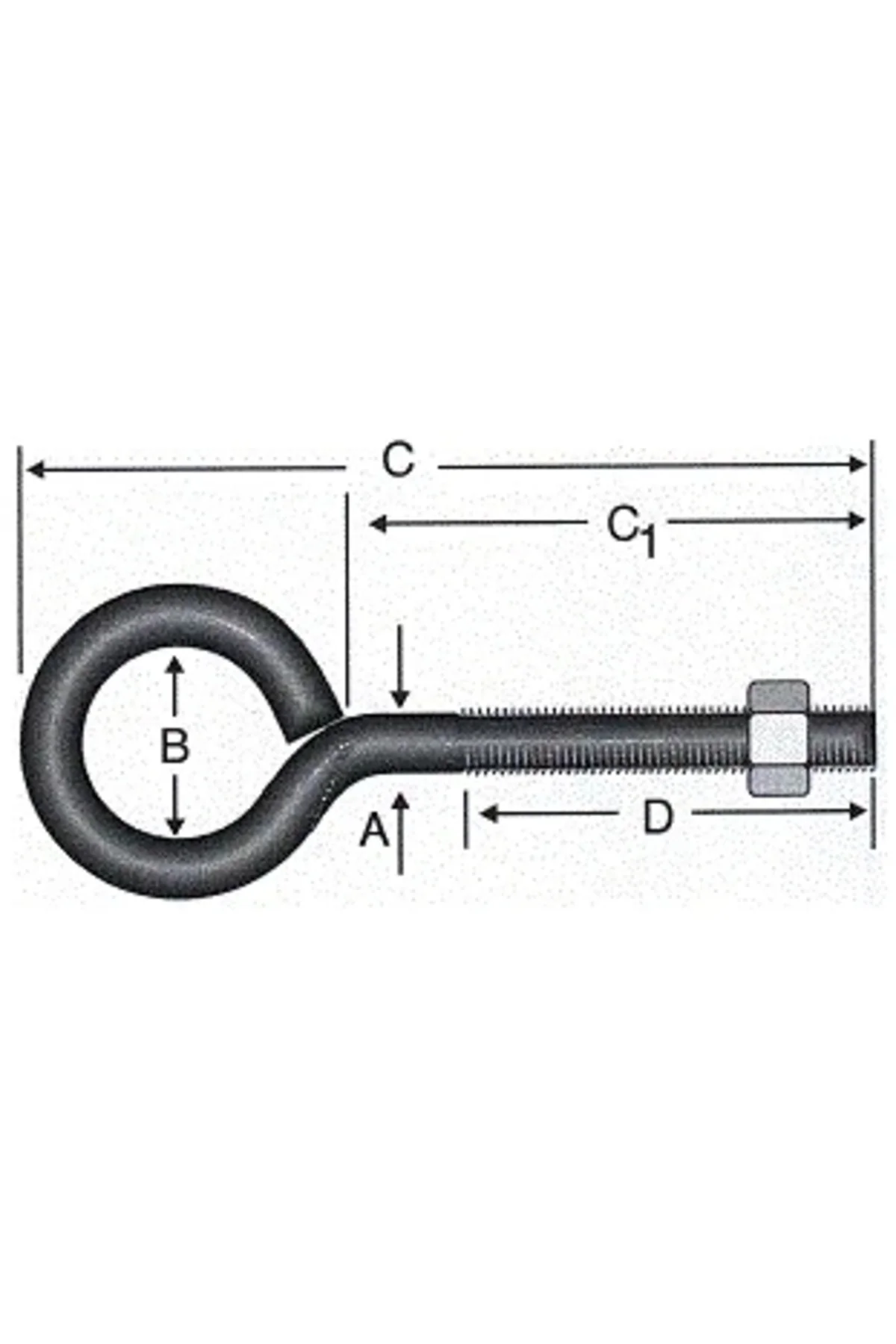 Kapalı Metrik Kanca M5 / 21x80 - 100 Adet