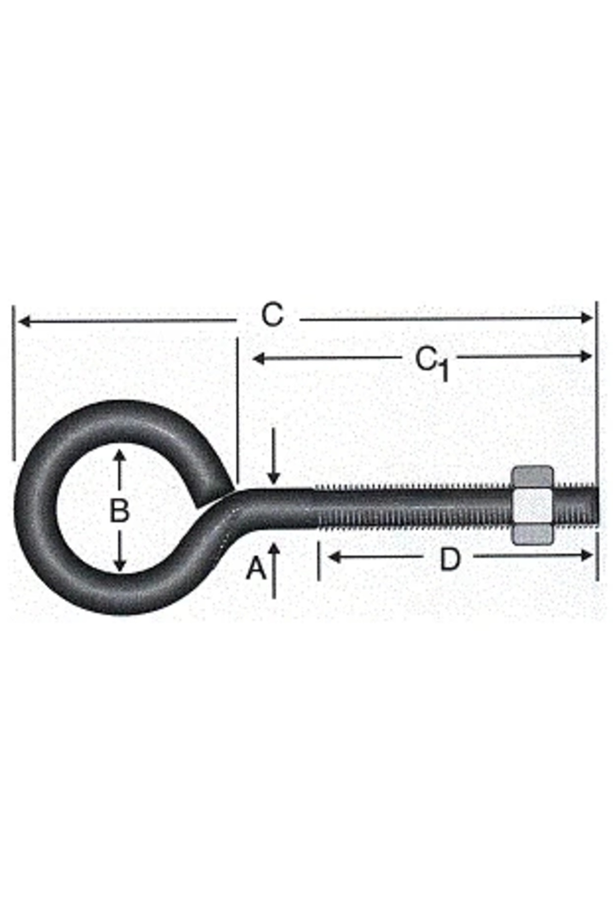 Kapalı Metrik Kanca M5 / 21x100 - 100 Adet