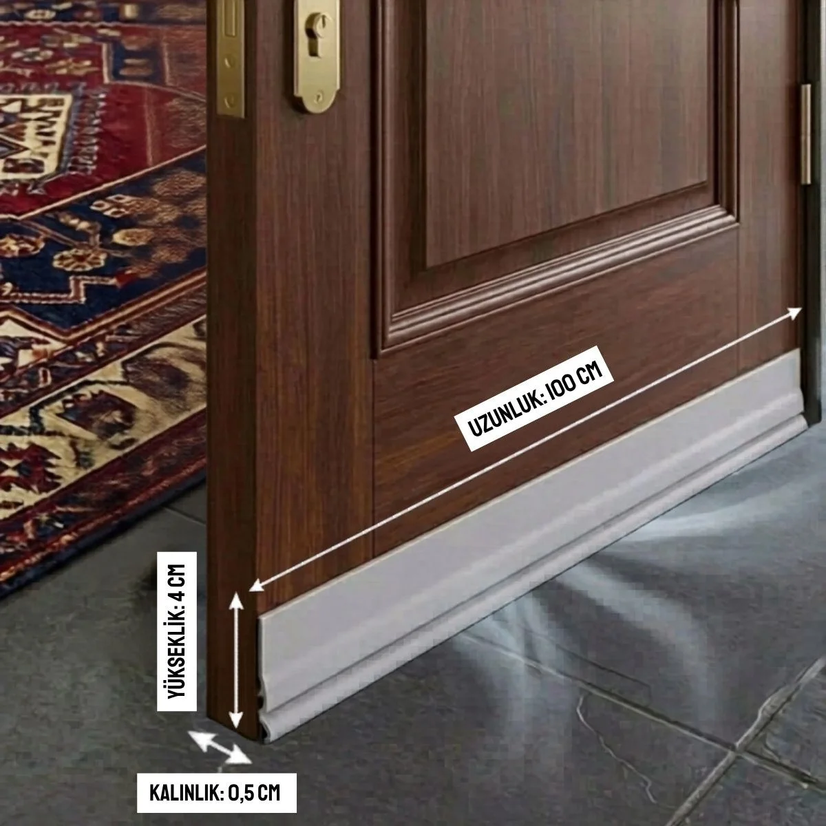 Kapı Altı Rüzgar Önleyici Bant – Yapışkanlı Kesilebilir Toz, Ses Ve Hava Kesici İzolasyon Şeridi (100 Cm) Bx40 Fiyatı, Yorumları ve Özellikleri