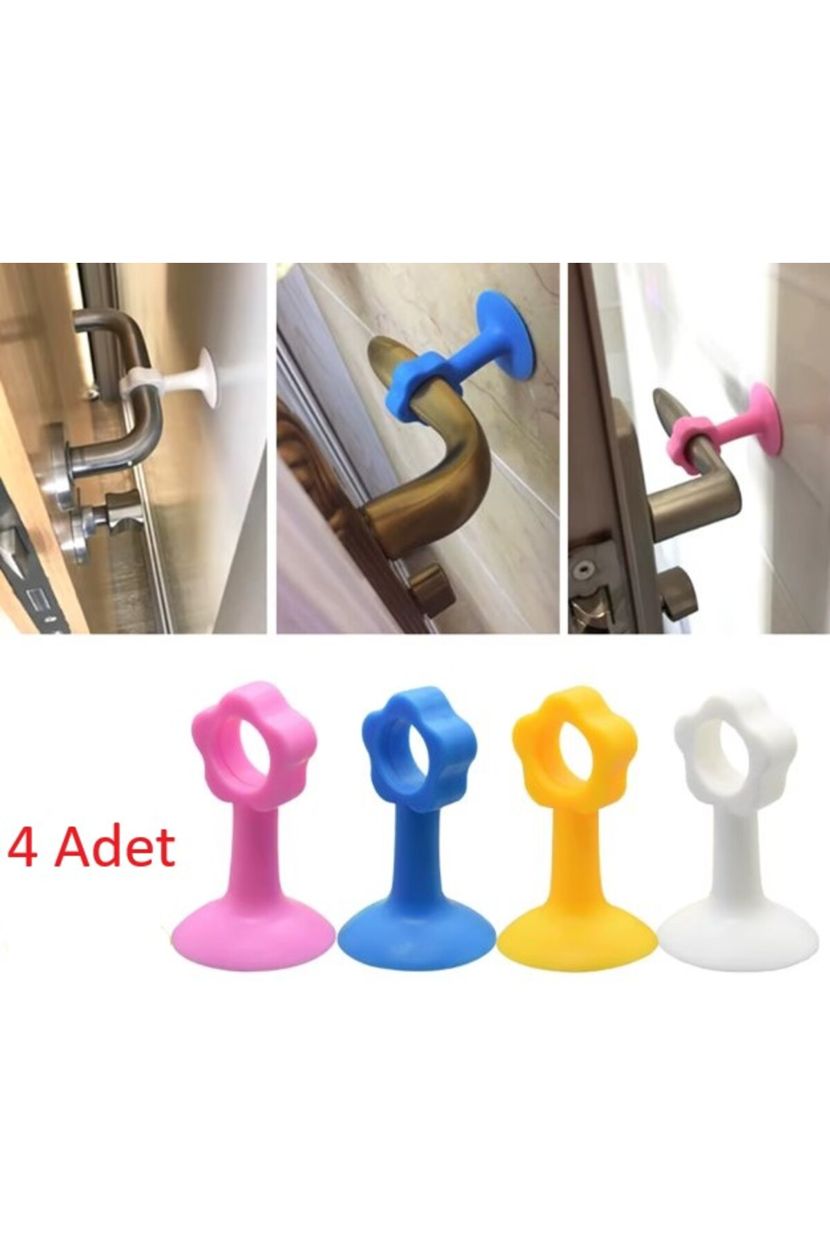 Kapı Kolu Koruyucu Şeffaf Stoper 4 Adet stoper