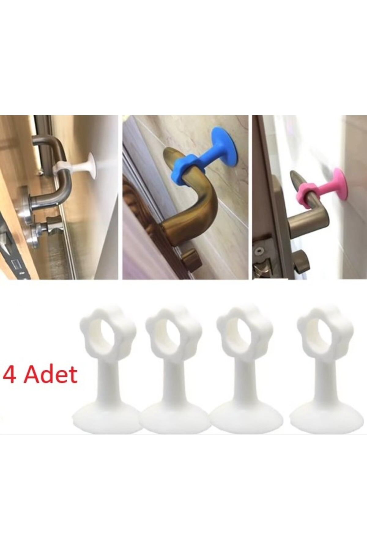 Kapı Kolu Koruyucu Şeffaf Stoper 4 Adet stoper