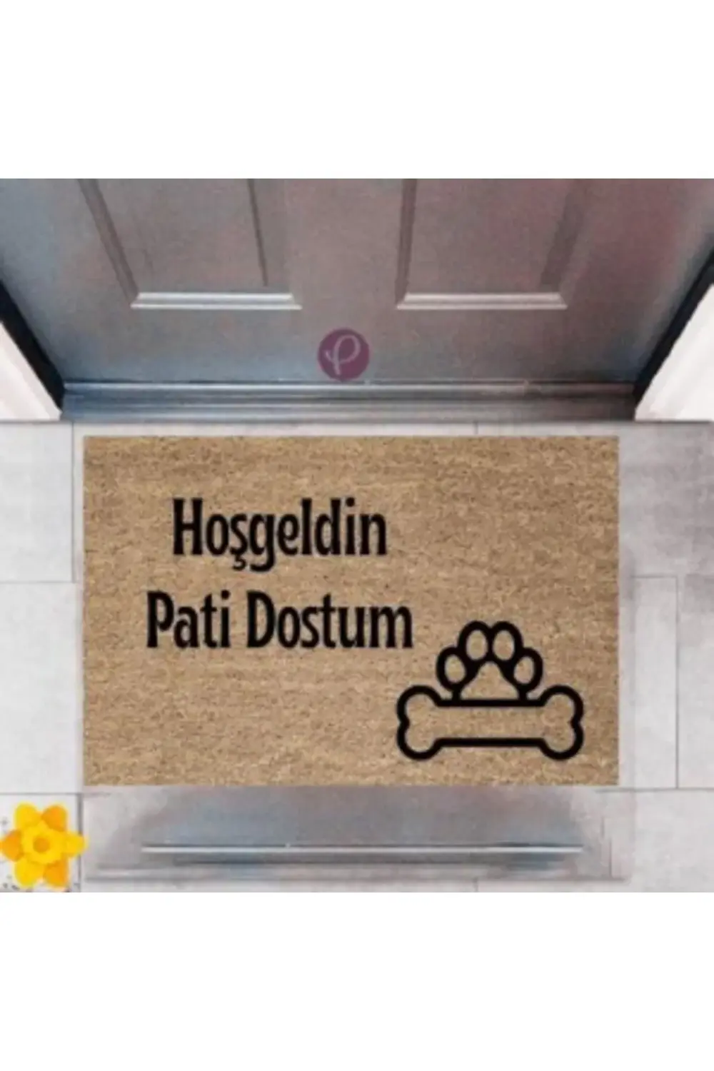 Kapı Önü Paspası Dekoratif Dijital Baskı Hoşgeldin Pati Dostum P-