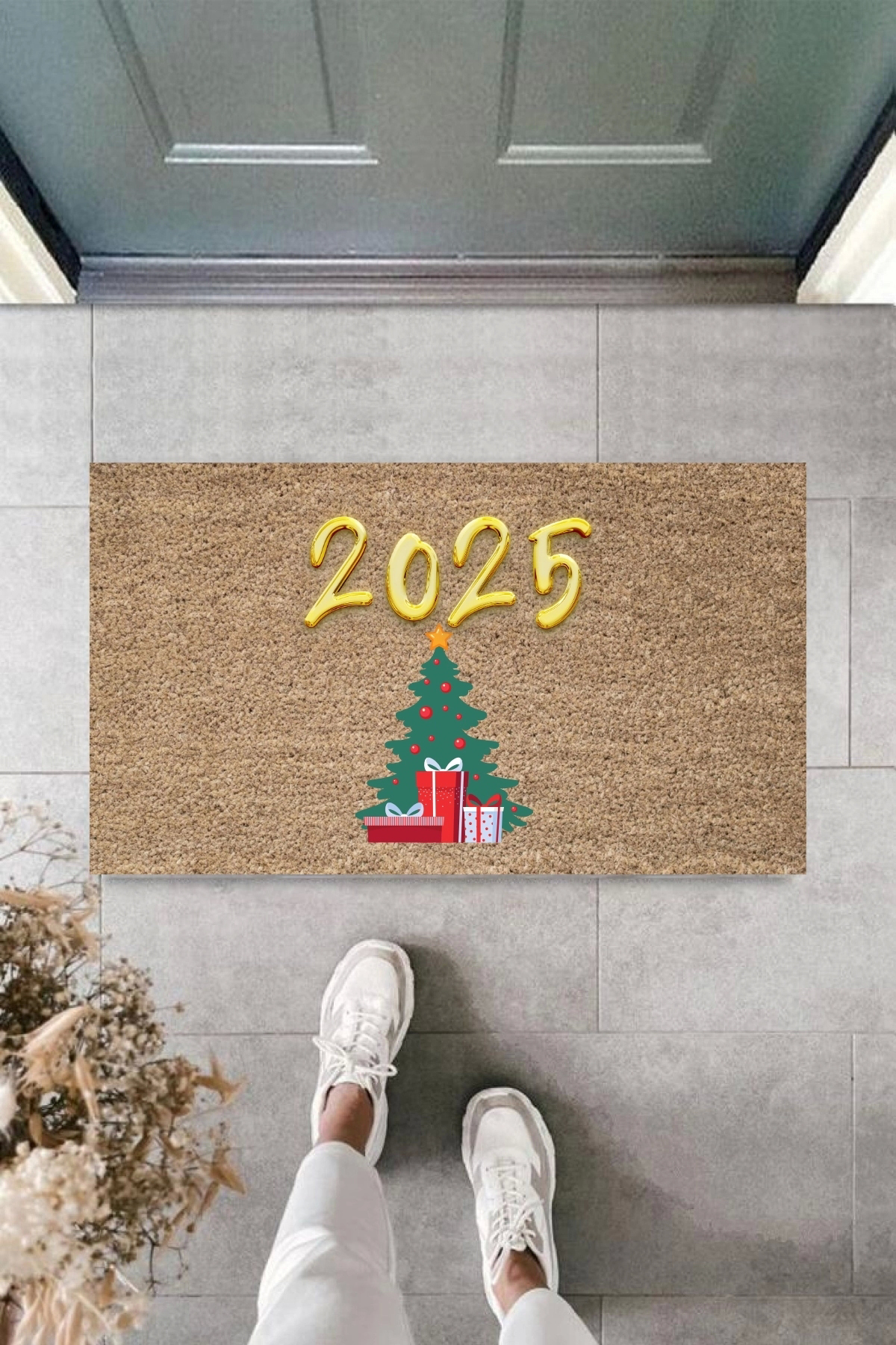 P Parla Kapi Önü Paspasi Yeni Yil 2025 Özel Tasarim Model 76