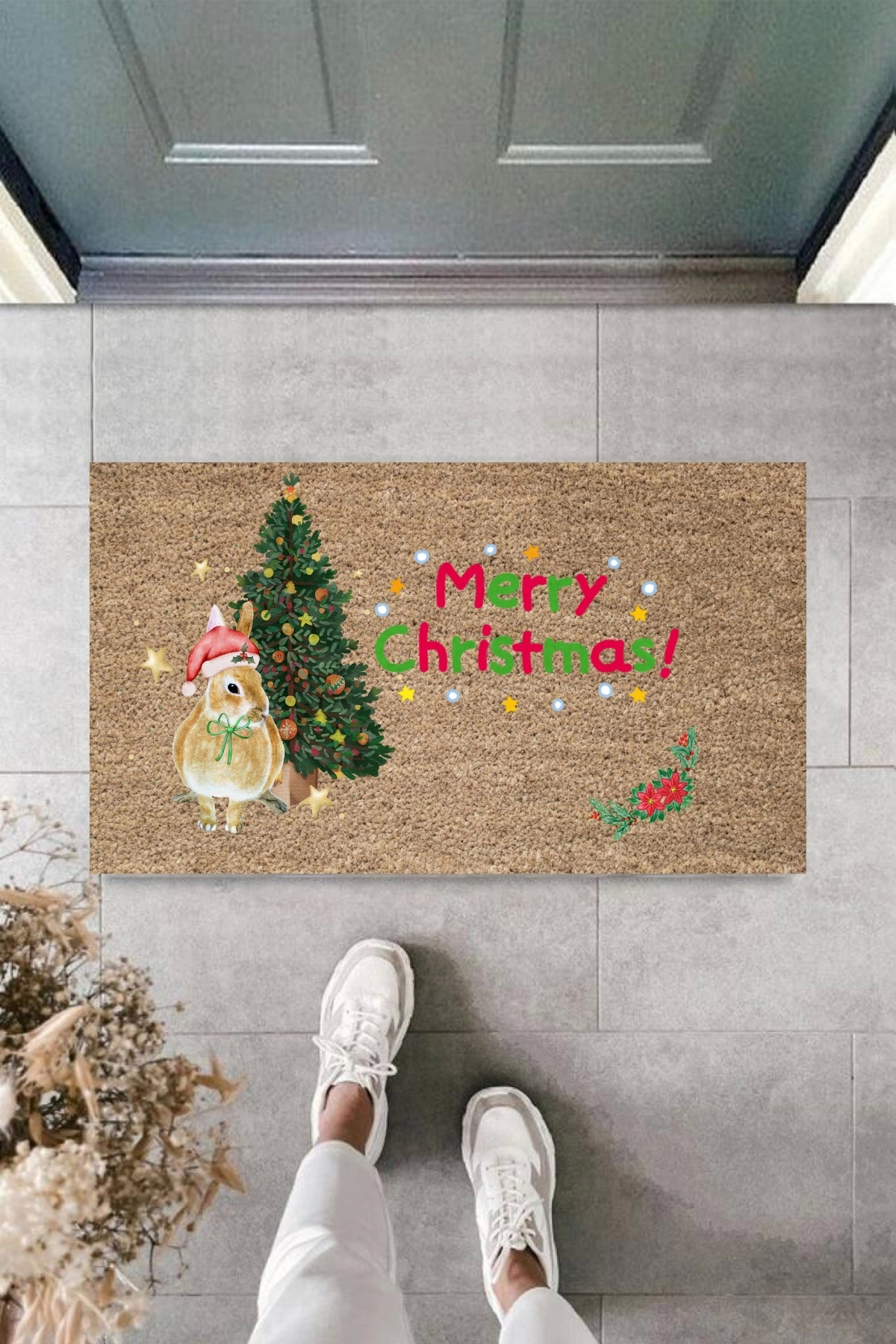 P Parla Kapi Önü Paspasi Yeni Yil 2025 Özel Tasarim Model 129