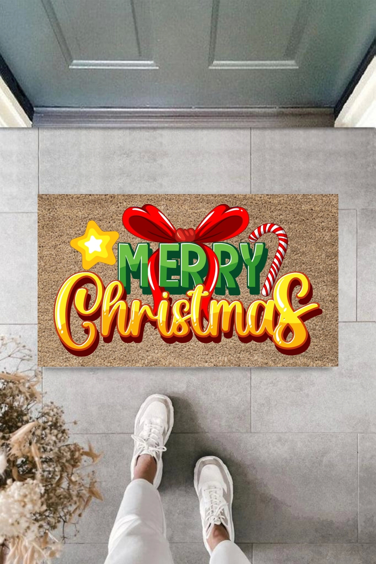 P Parla Kapi Önü Paspasi Yeni Yil 2025 Özel Tasarim Model 135