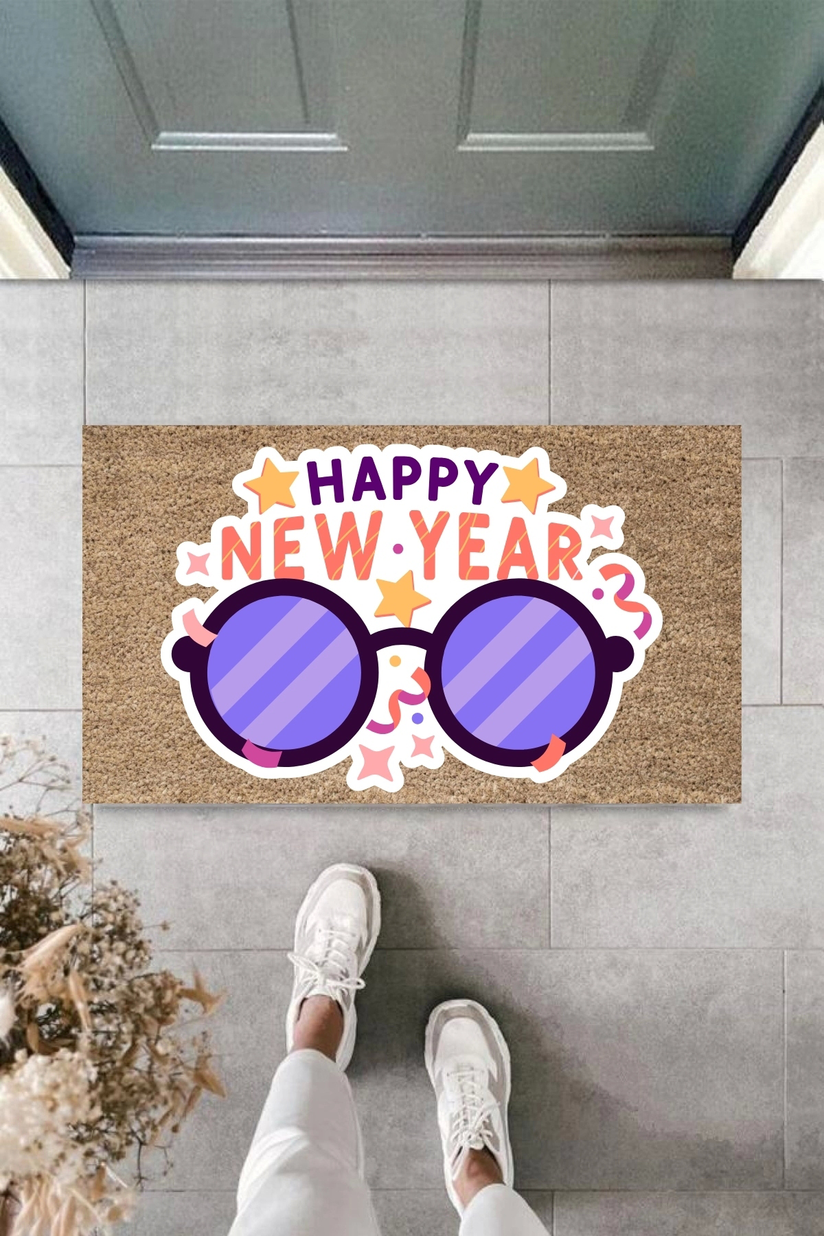 Ok Aksesuar Kapı Önü Paspası Yeni Yıl 2025 Özel Tasarım Model 144