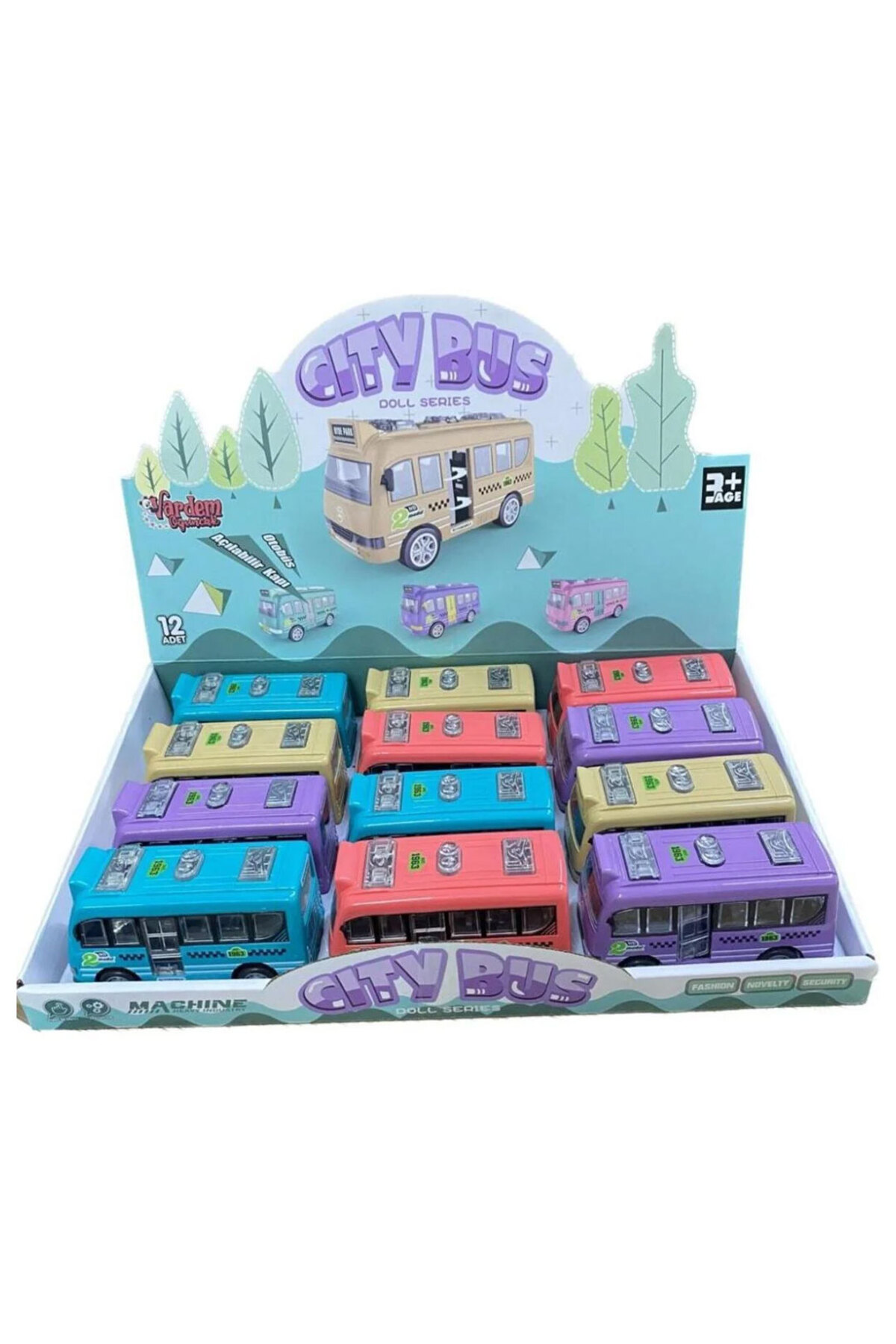 Oyuncak Store Kapilari Açilan Sürtmeli Renkli Otobüs