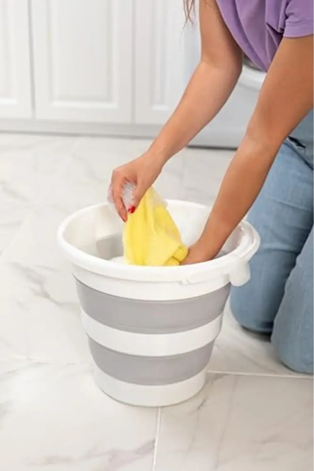 Kapısı Pratik Katlanabilir Akordiyon Plastik Kova 12,8 Lt 978262