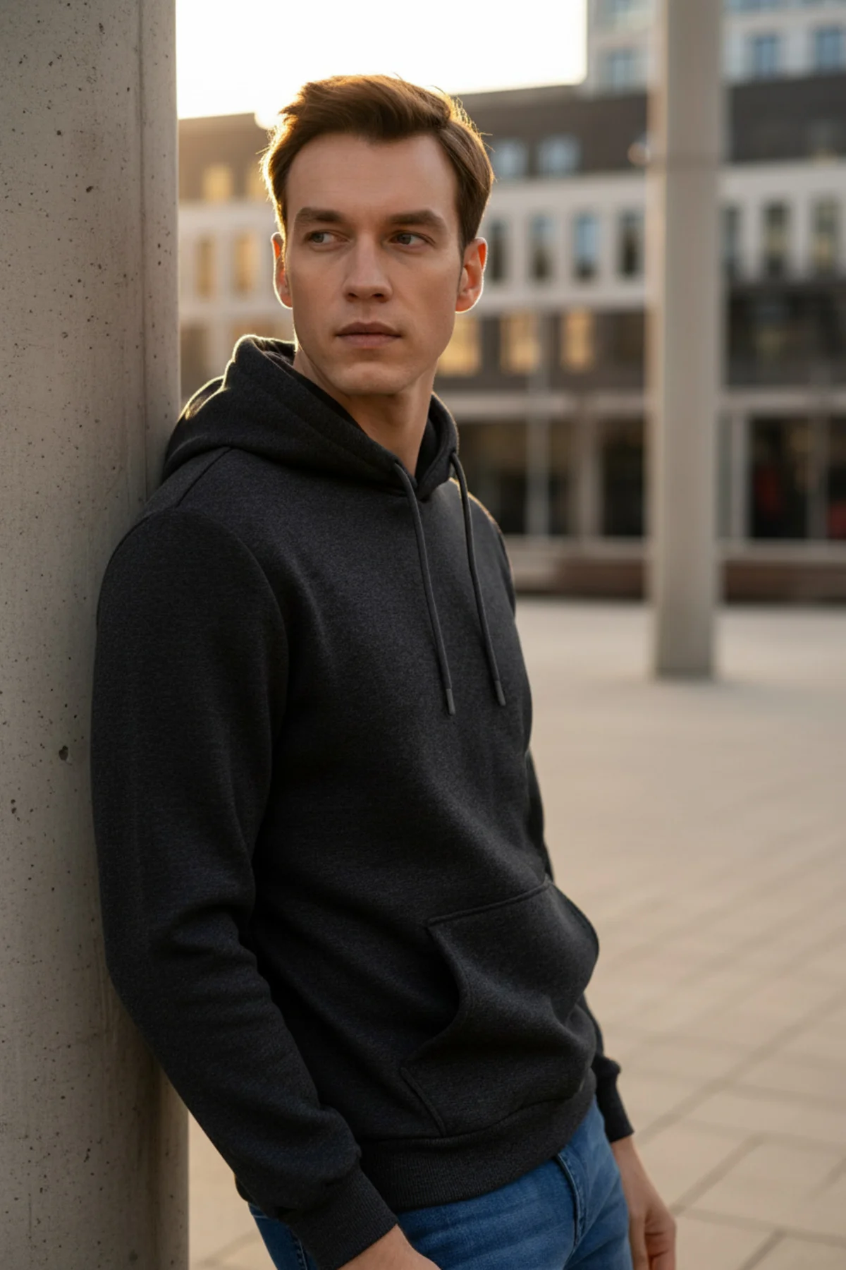 Kapişonlu Yaka Regular Düz Sweatshirt