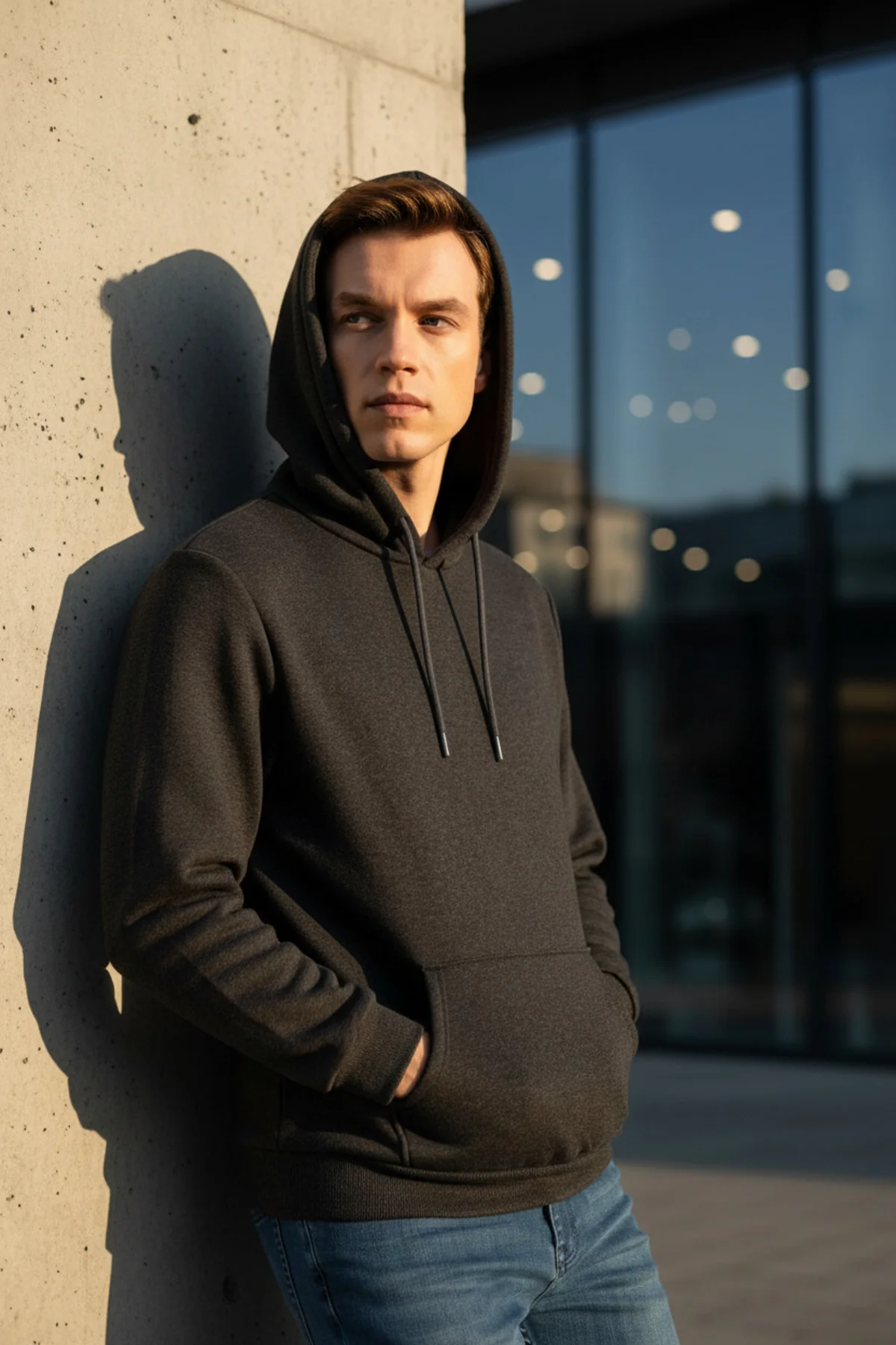 Kapişonlu Yaka Regular Düz Sweatshirt