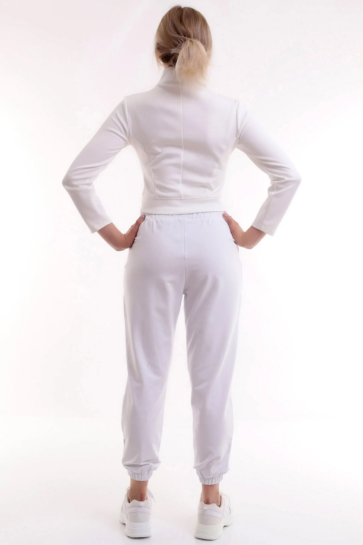 Kapitone Fermuarlı Uzun Kol Top Bel Lastikli Cepli Eşofman Takım