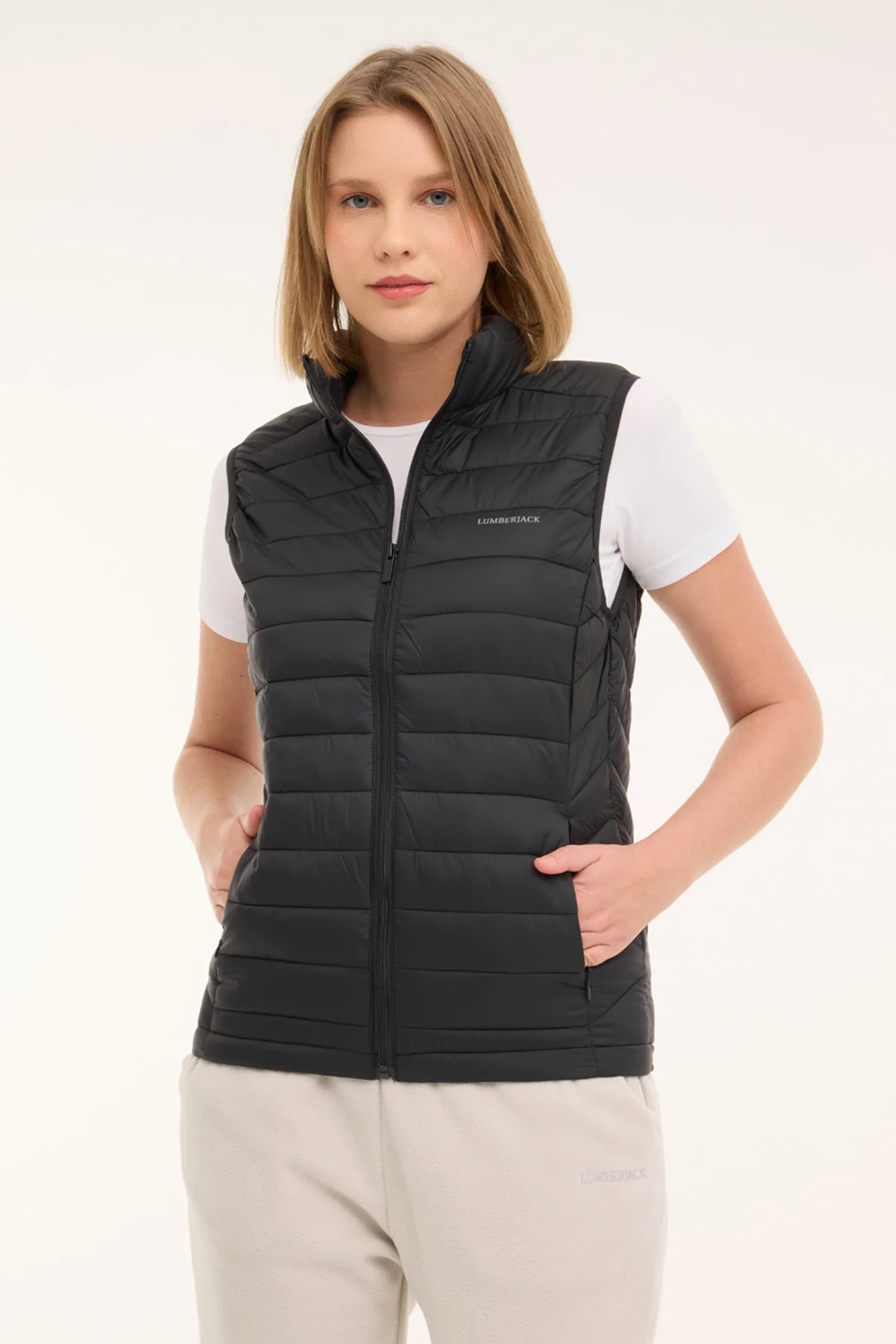 Kapitoneli Regular Fit Dik Yaka Şişme Yelek  YELEK 4SN34 4PR