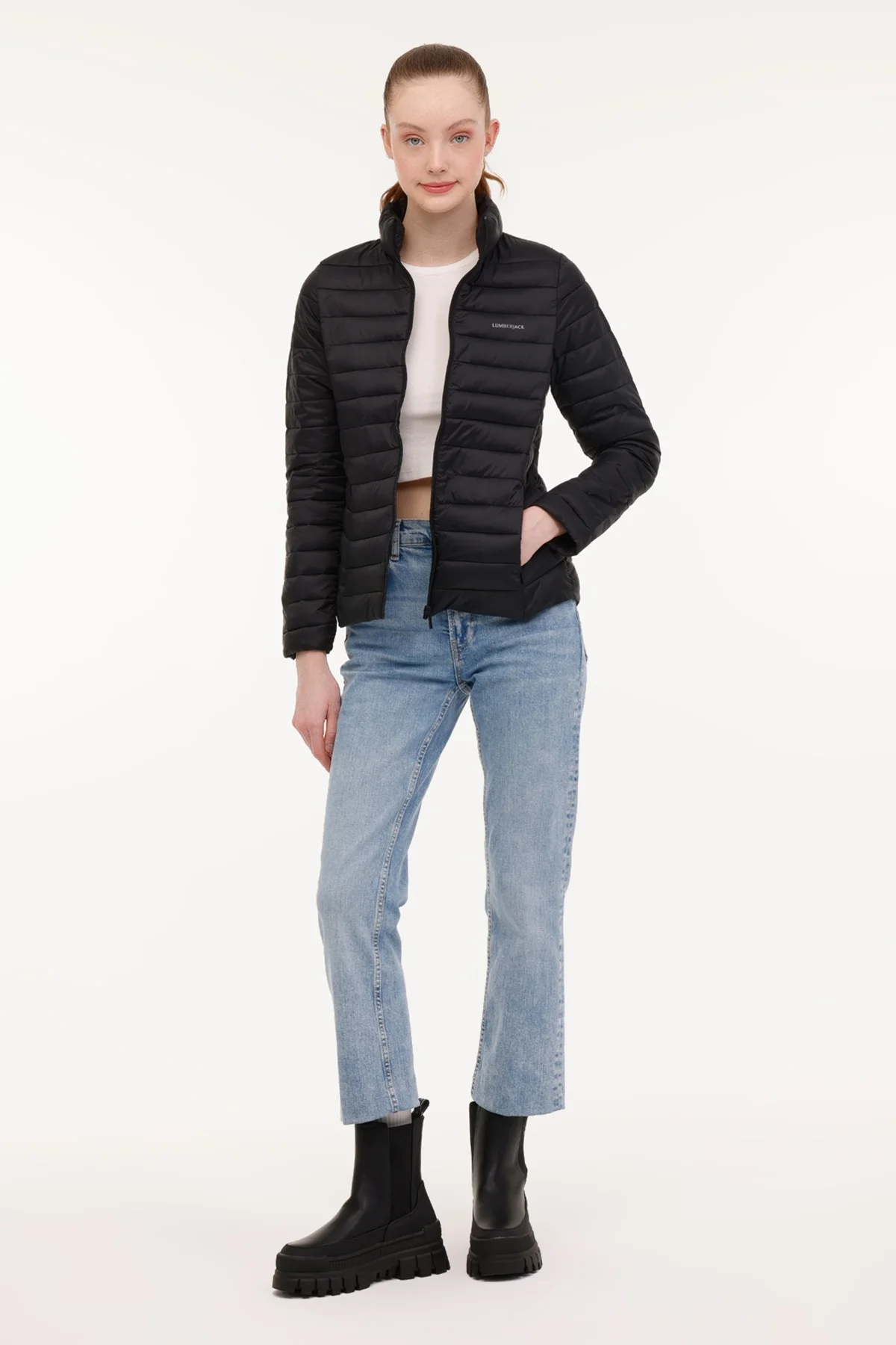 Kapitoneli Slim Fit Dik Yaka Şişme Mont  MONT 1SN28 4PR