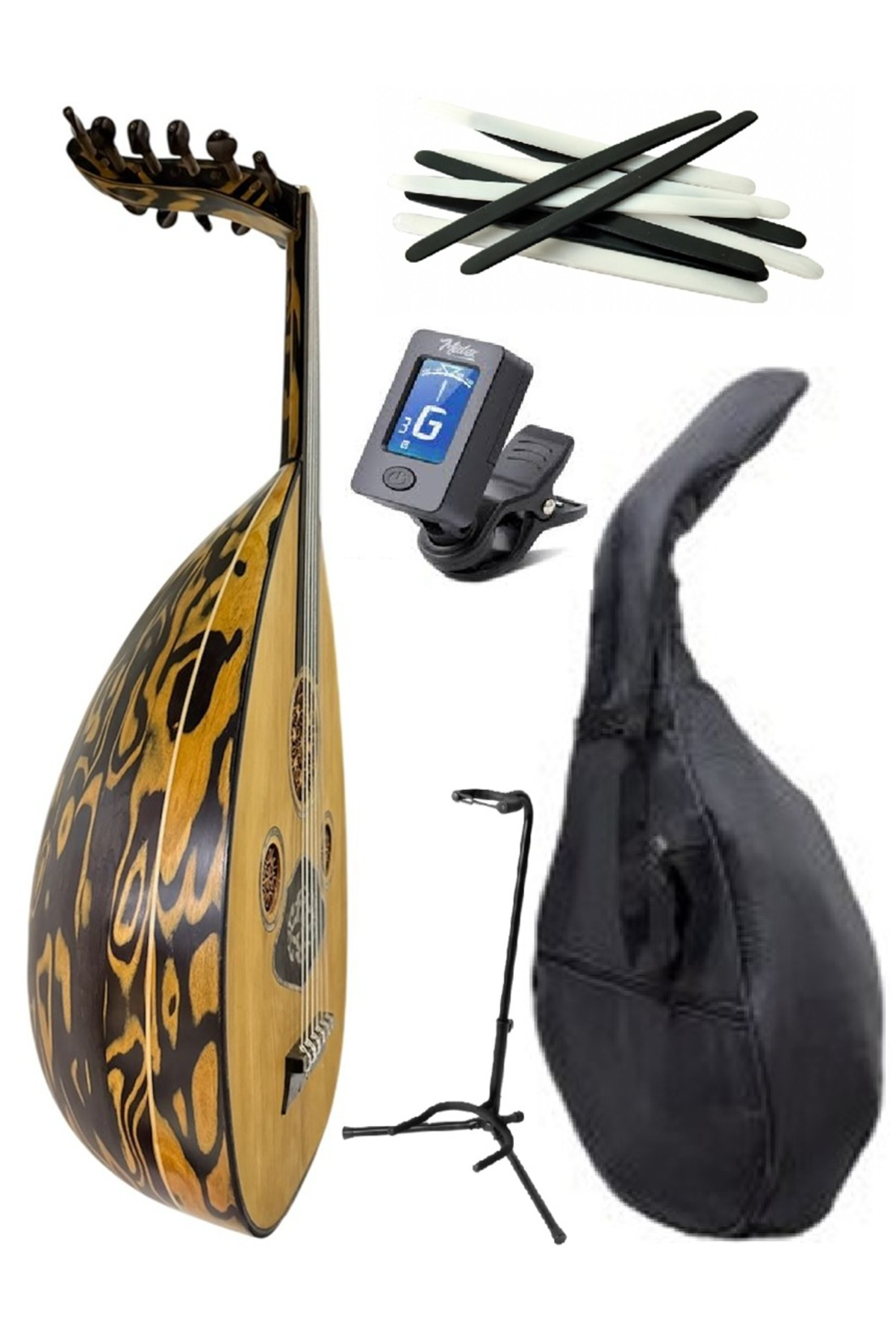 Kaplan Ağacı Tekne Profesyonel Ud Kanada Kapak – Set Halinde (Kıl