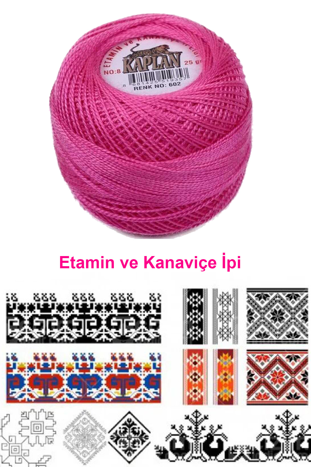 Just Cheap Store Kaplan Etamin Ve Kanaviçe İpi 8 No Kod/Renk: 602 -