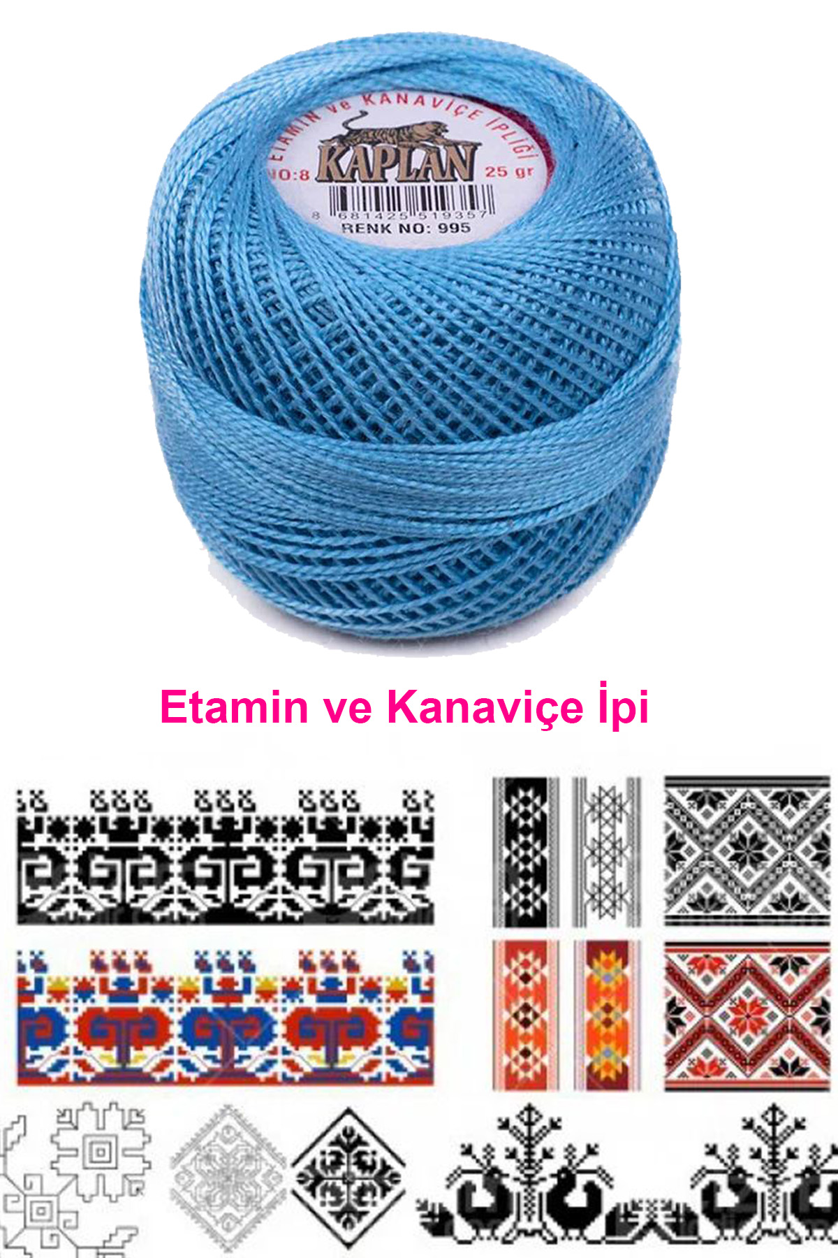 Just Cheap Store Kaplan Etamin Ve Kanaviçe İpi 8 No Kod/Renk: 995 -