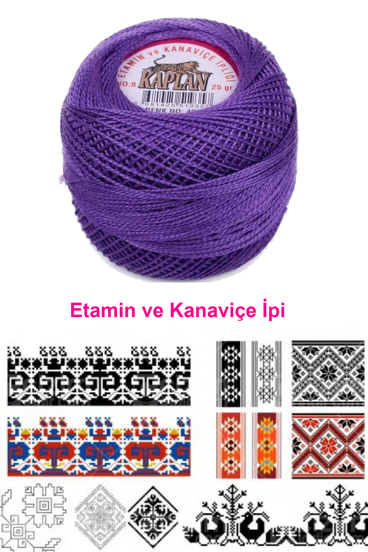 Kaplan Etamin Ve Kanaviçe İpi 8 No Kod/Renk: 495 -