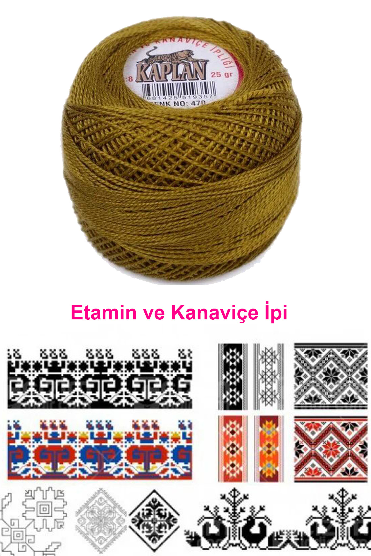 Just Cheap Store Kaplan Etamin Ve Kanaviçe İpi 8 No Kod/Renk: 470 -