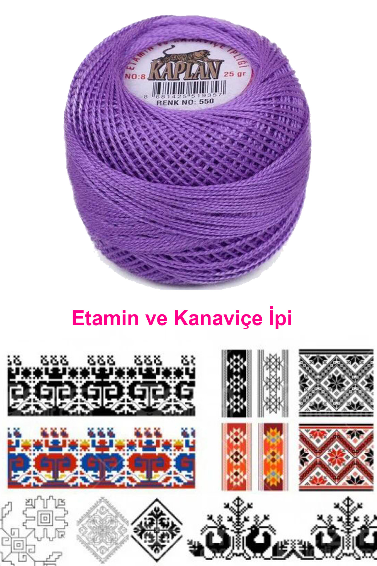 Just Cheap Store Kaplan Etamin Ve Kanaviçe İpi 8 No Kod/Renk: 550 -