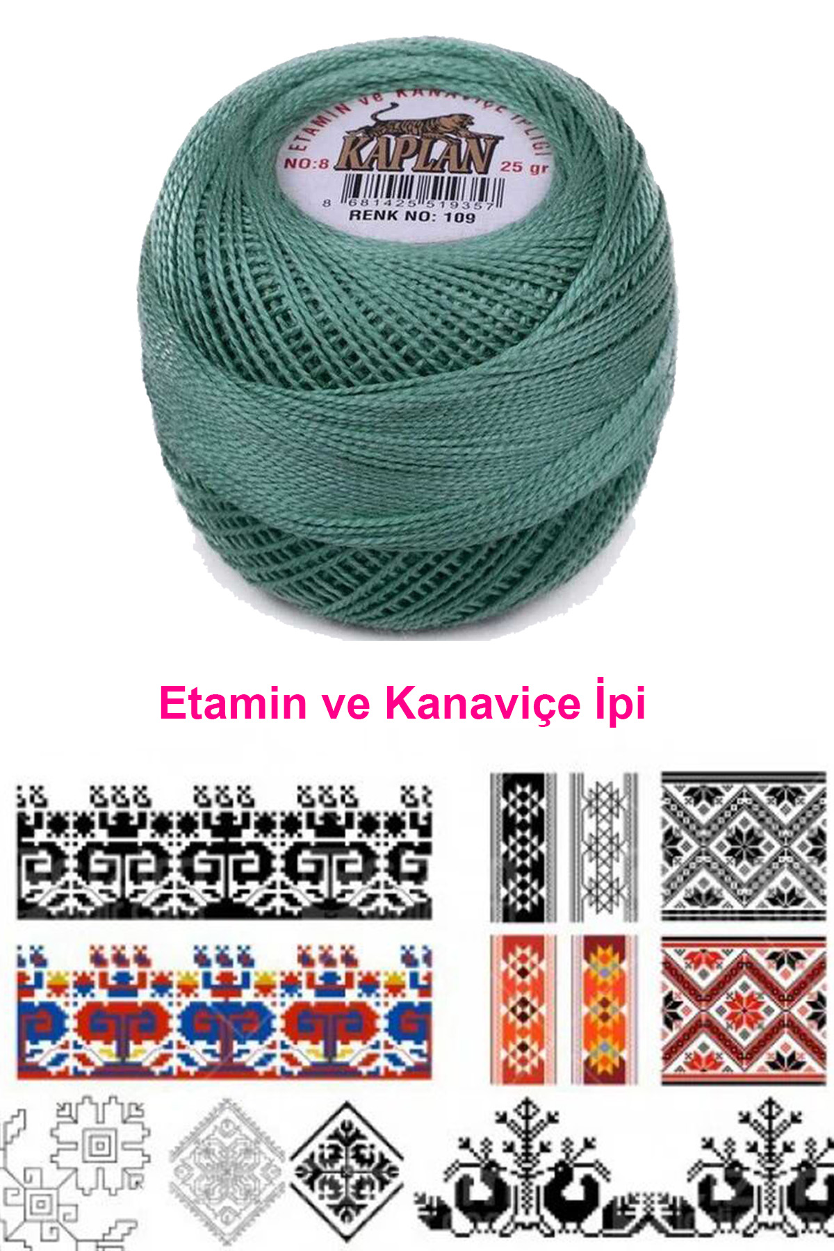 Just Cheap Store Kaplan Etamin Ve Kanaviçe İpi 8 No Kod/Renk: 109 -