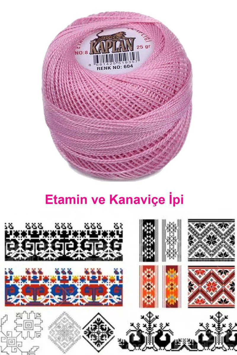 Kaplan Etamin Ve Kanaviçe İpi 8 No – 604 Royaleks Renk, Yüksek Kaliteli Dantel İpi
