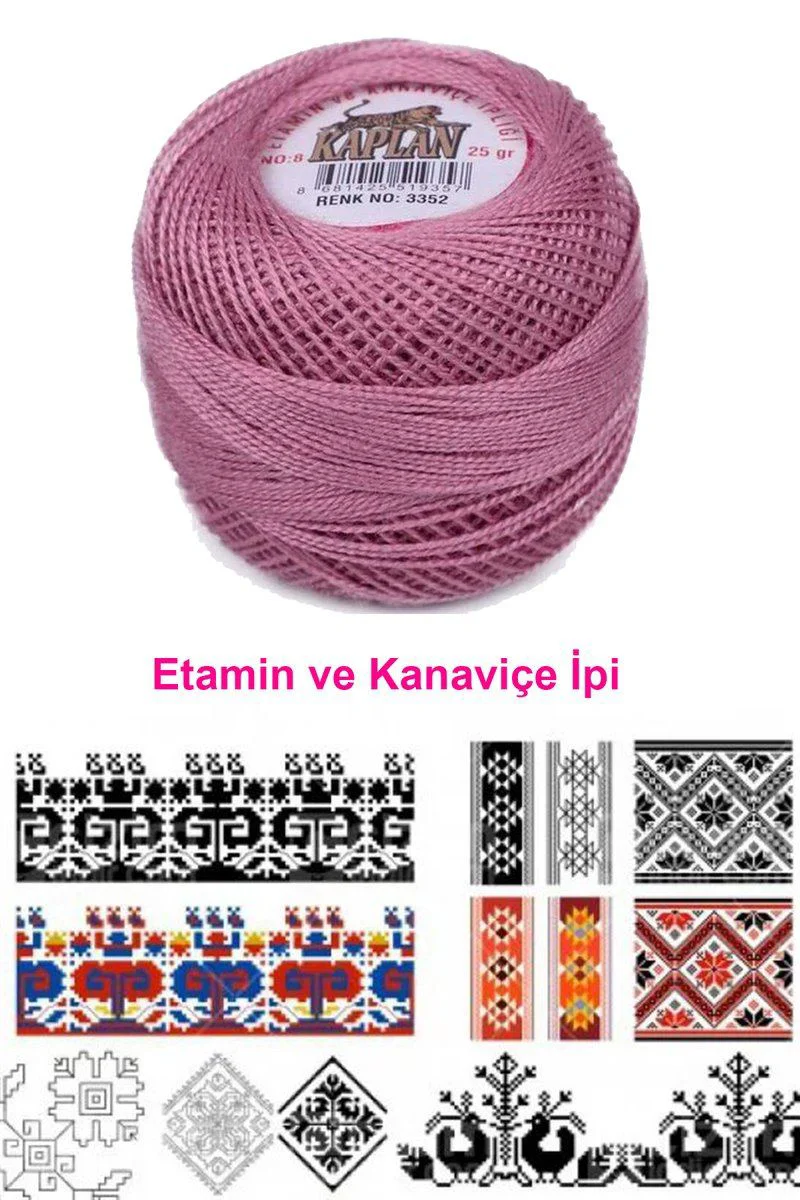 Kaplan Etamin Ve Kanaviçe İpi 8 Numara - 3352 Royaleks Renk, Yüksek Kaliteli Nakış İpi