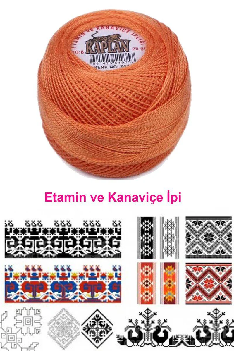 Kaplan Etamin Ve Kanaviçe İpi 8 Numara – 244 Royaleks Renk, Yüksek Kalite Nakış İpi