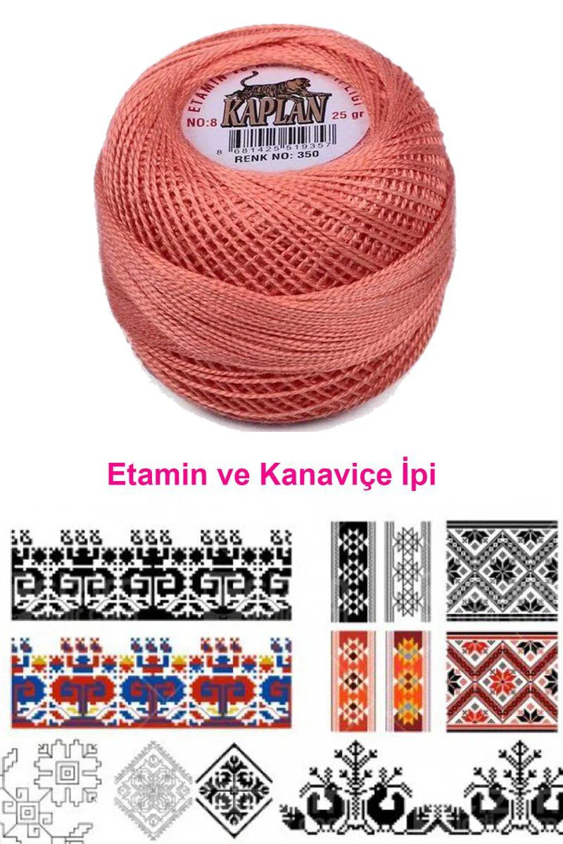 Kaplan Etamin ve Kanaviçe İpi 8 Numara - 350 Royaleks