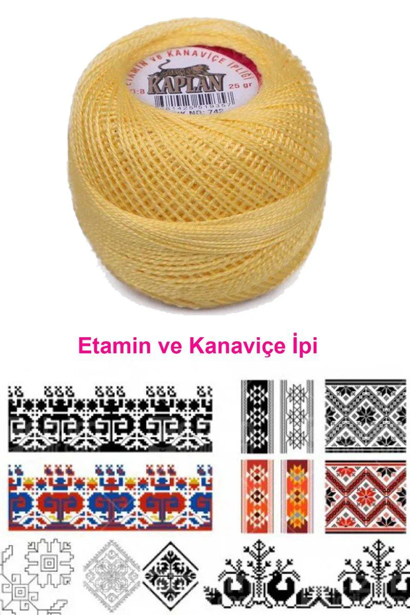 Kaplan Etamin Ve Kanaviçe İpi 8 No – 742 Royaleks Renk, Çapraşmayan İğne Oyası İpi