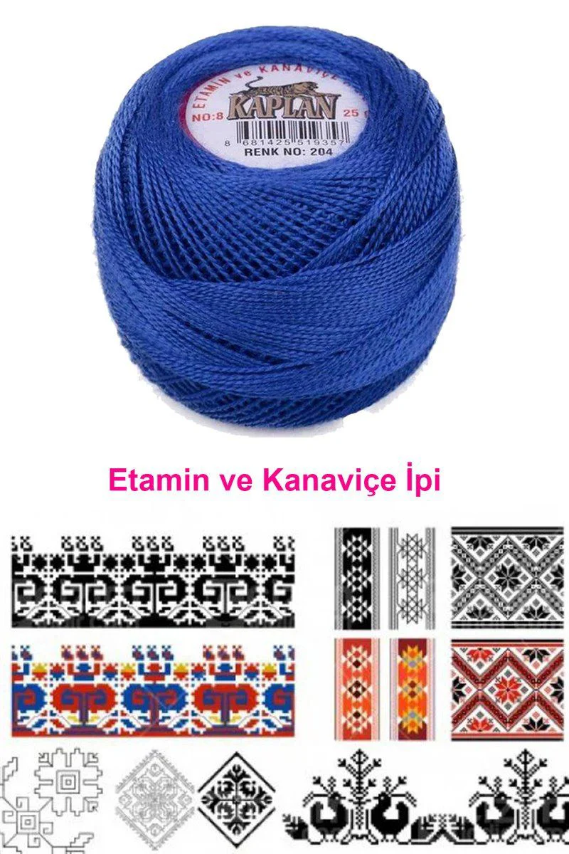 Kaplan Etamin Ve Kanaviçe İpi 8 No - 204 Royaleks Renk, Yüksek Kaliteli İş İpi Fiyatı, Yorumları ve Özellikleri