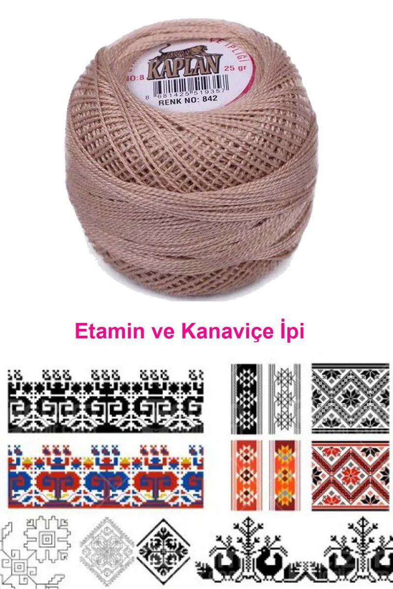 Kaplan Etamin Ve Kanaviçe İpi 8 No - 842 Royaleks Renk, Örgü ve Nakış İpi