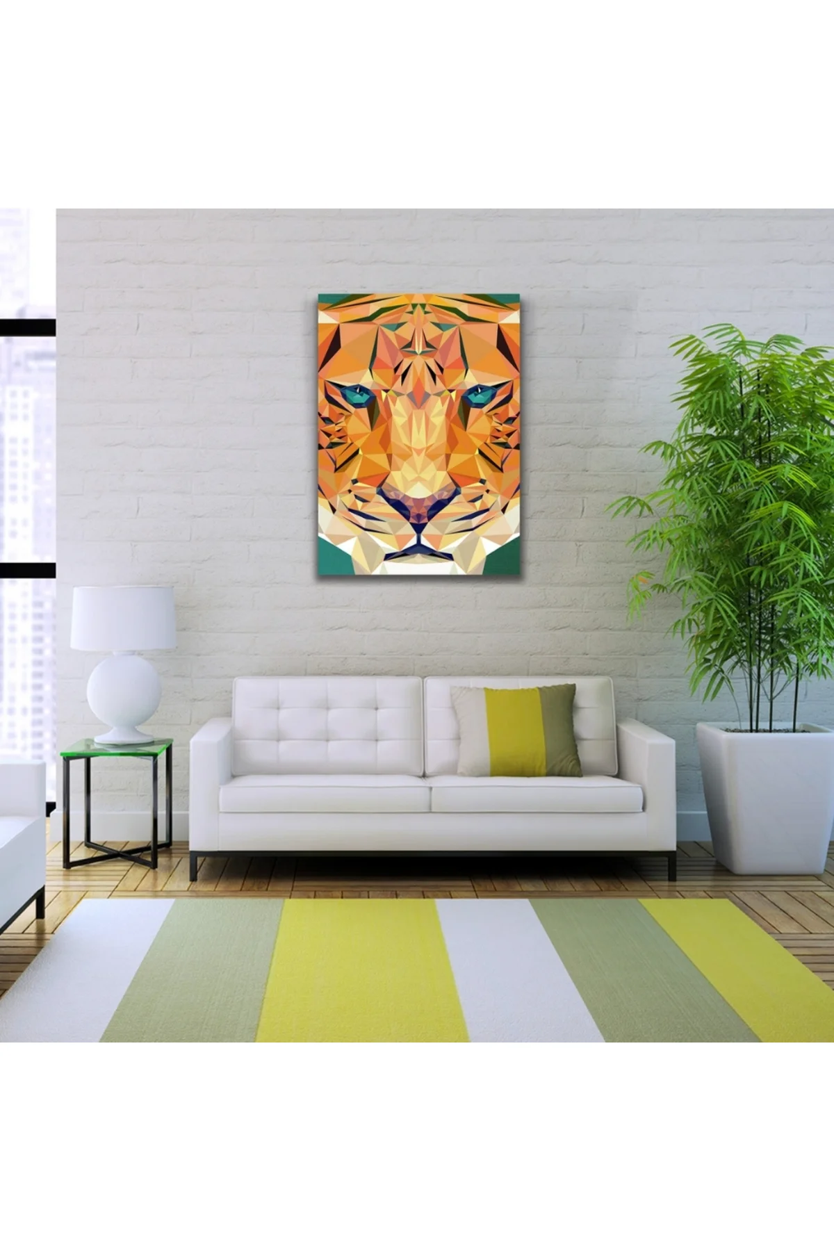 Kaplan Figürü Soyut Çalışma Kanvas Tablo 50 x 70