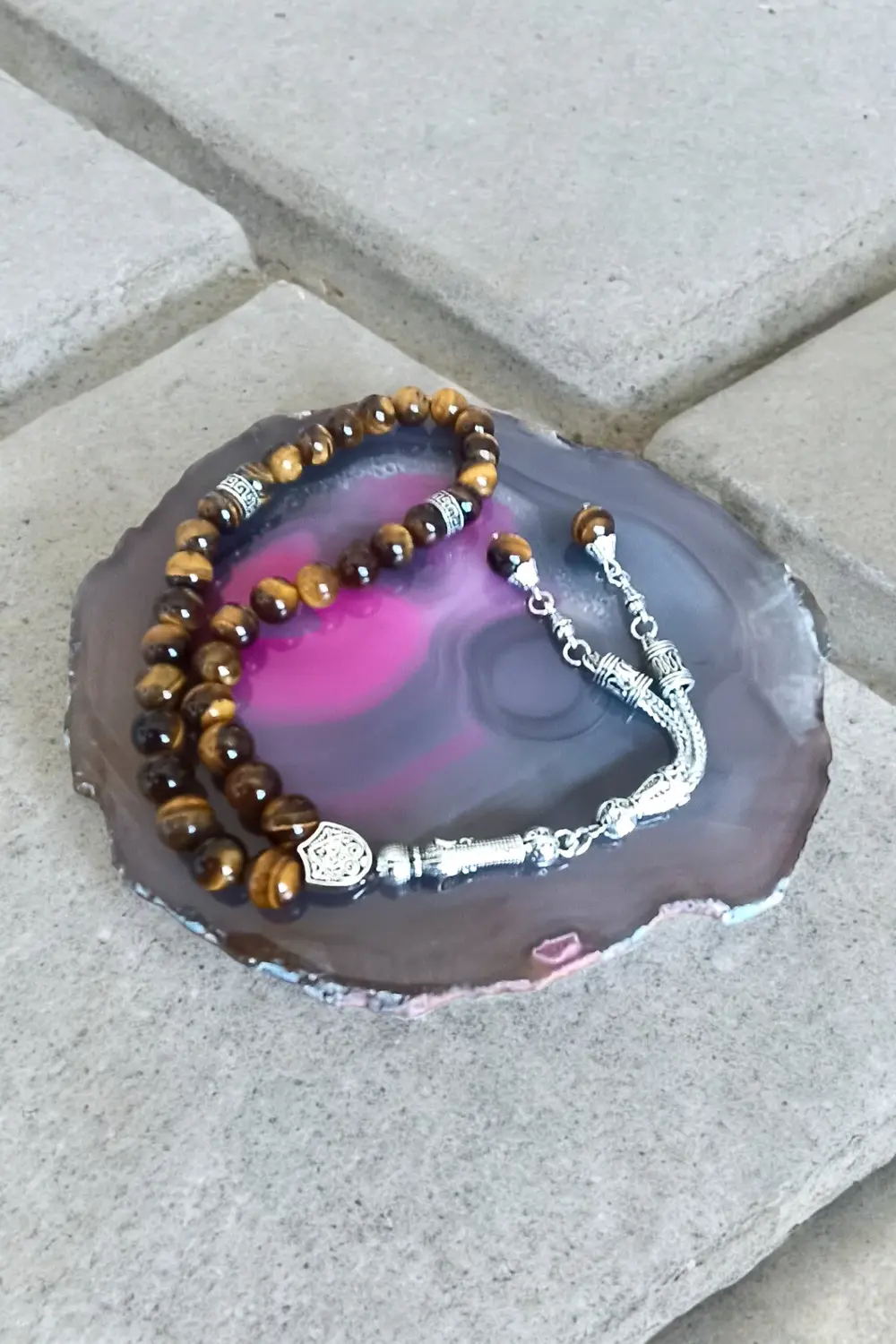 Kaplan Gözü Tesbih 33'lük Tesbih A+++ KALİTE Doğal Taş Tesbih Ser