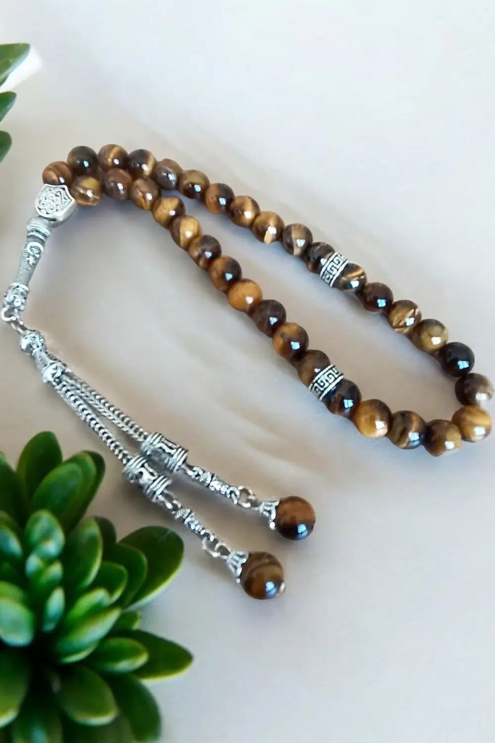 Kaplan Gözü Tesbih 33'lük Tesbih A+++ KALİTE Doğal Taş Tesbih Ser