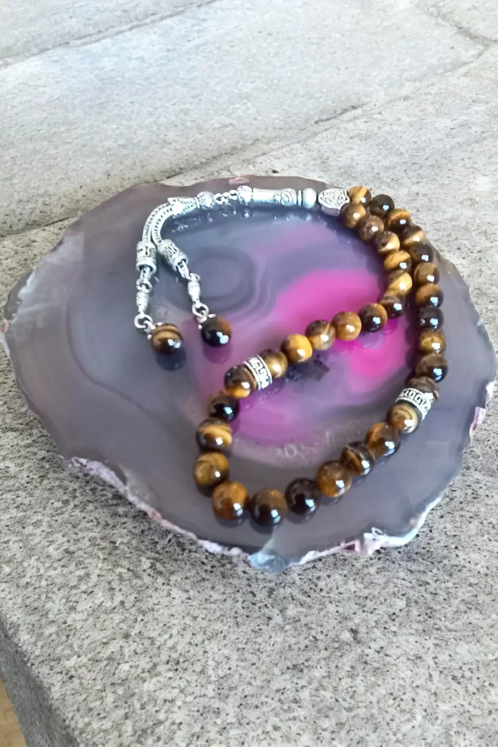 Kaplan Gözü Tesbih 33'lük Tesbih A+++ KALİTE Doğal Taş Tesbih Ser