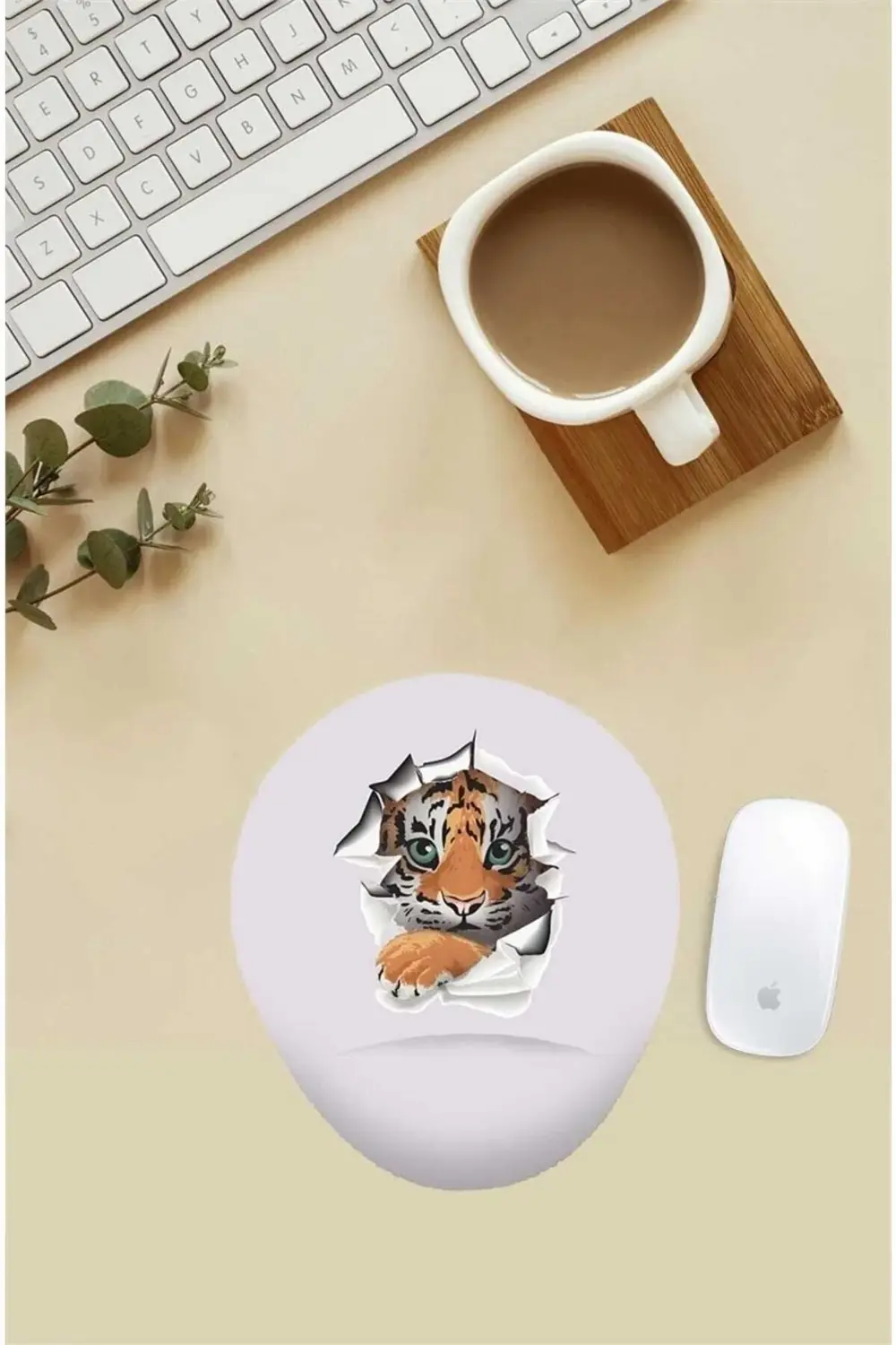 Kaplan Pençesi Desenli Bilek Destekli Mouse Pad