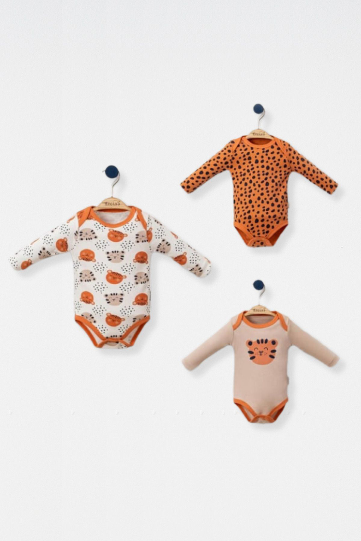 Necix's Kaplancık Erkek Bebek Badi 3 Adet 0 – 3 Ay