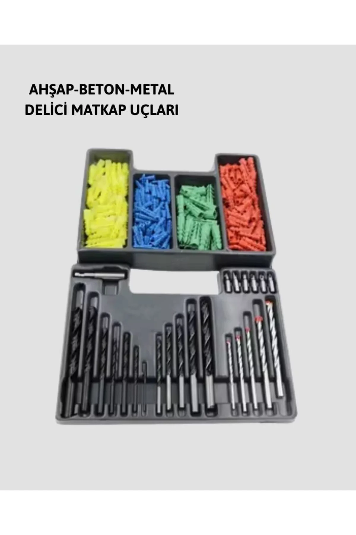 Kapsamlı Matkap Ucu Seti Organizer Kutulu Ahşap Metal Beton Delme Yeni Nesil