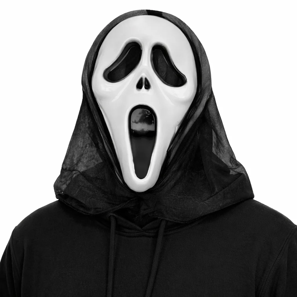 Kapşonlu Çığlık Maskesi – Scream Maskesi 33x21 cm | Hayalet Kostümü