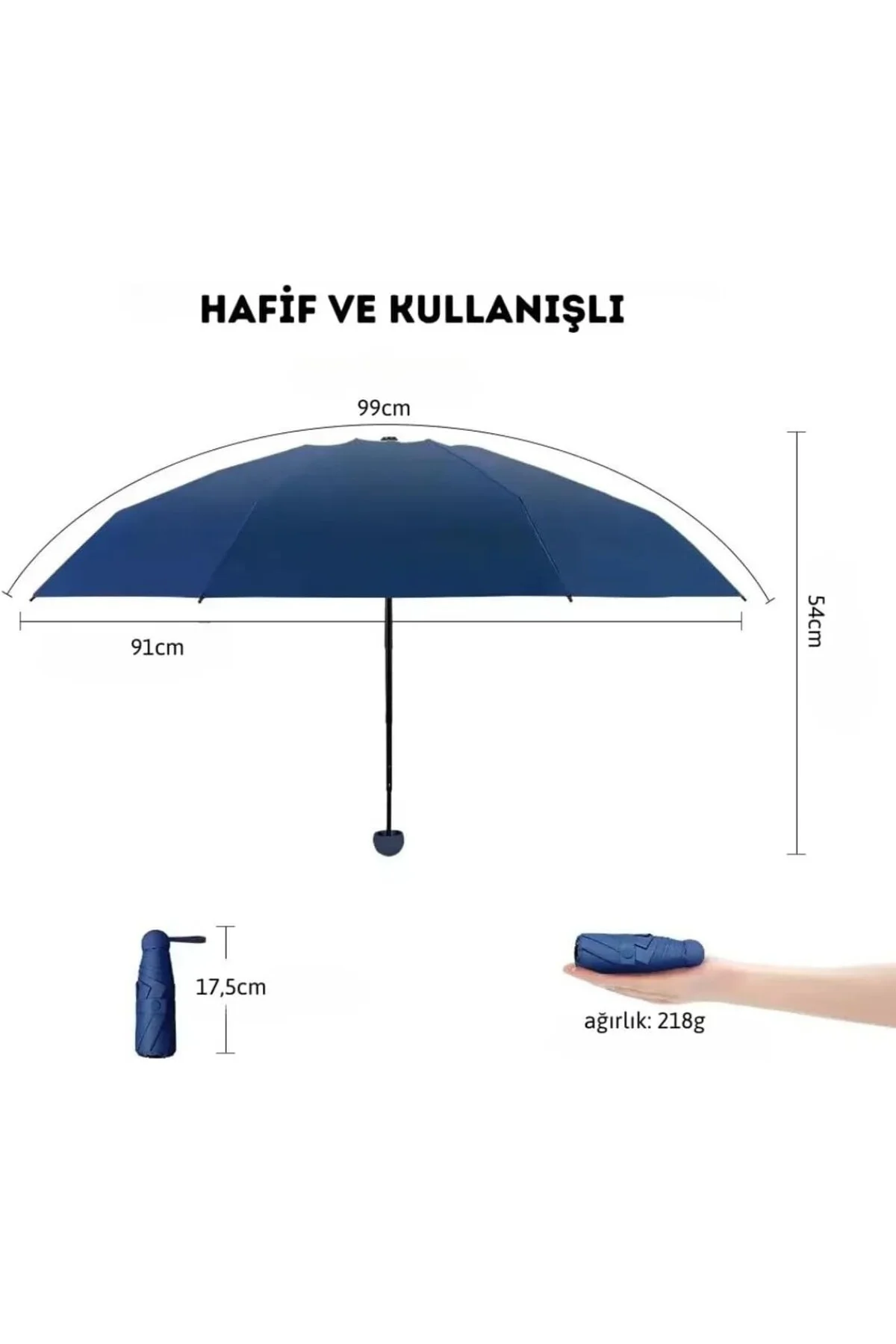 Kapsül Şemsiye Kompakt Katlanır Mini – Su Geçirmez, Rüzgara Dayan
