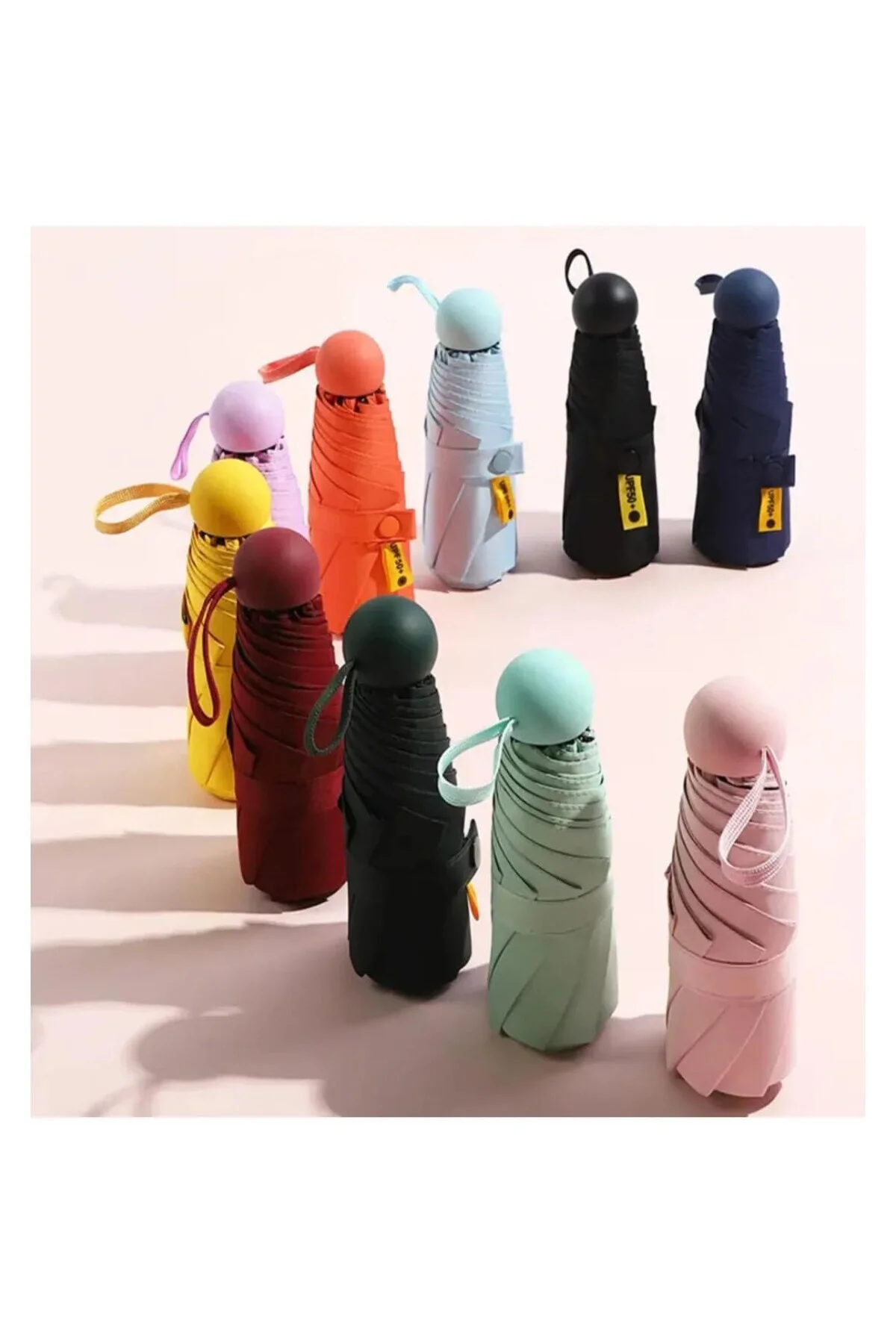 Kapsül Şemsiye Kompakt Katlanır Mini – Su Geçirmez, Rüzgara Dayan