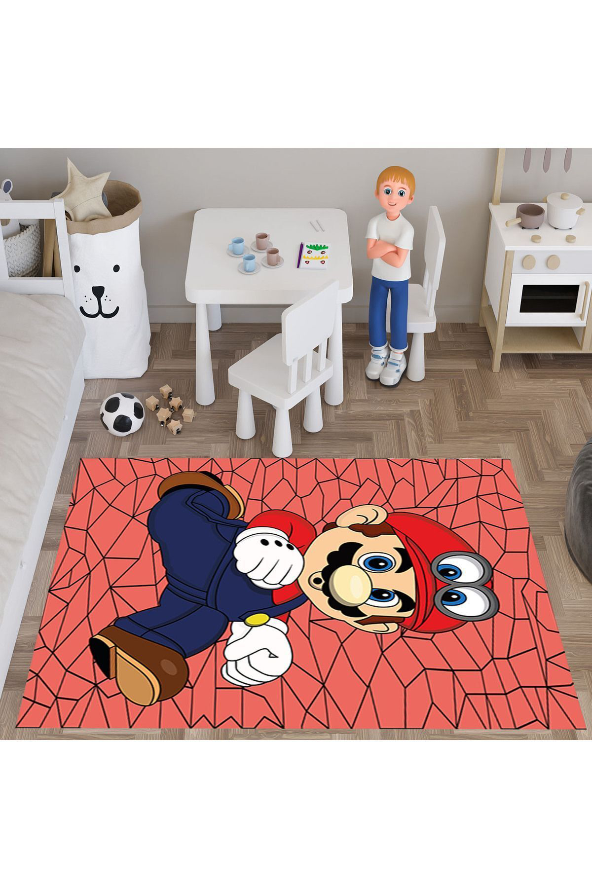 Evan Home Kaptan A.M Desenli Çocuk Odasi Takim Perde (İki Kanat),Yatak Örtüsü,Yastik,Kirlent ,Hali,Tablo