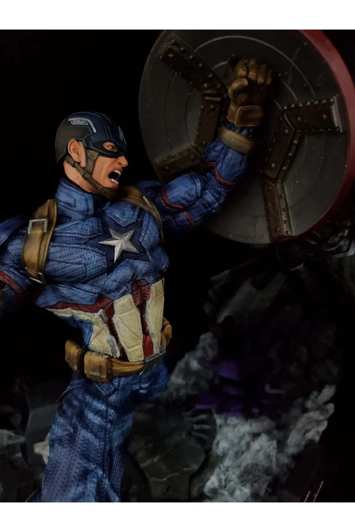 Kaptan Amerika vs Black Panter Obje Black Panther vs Captain America Figür Büyük Boy